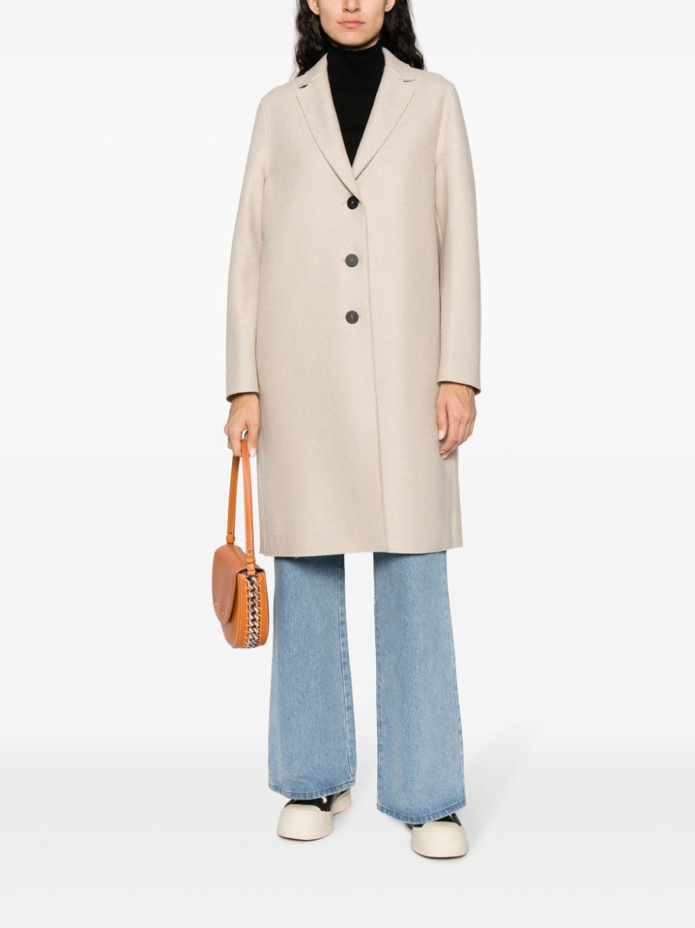 wool single-breasted coat - 2