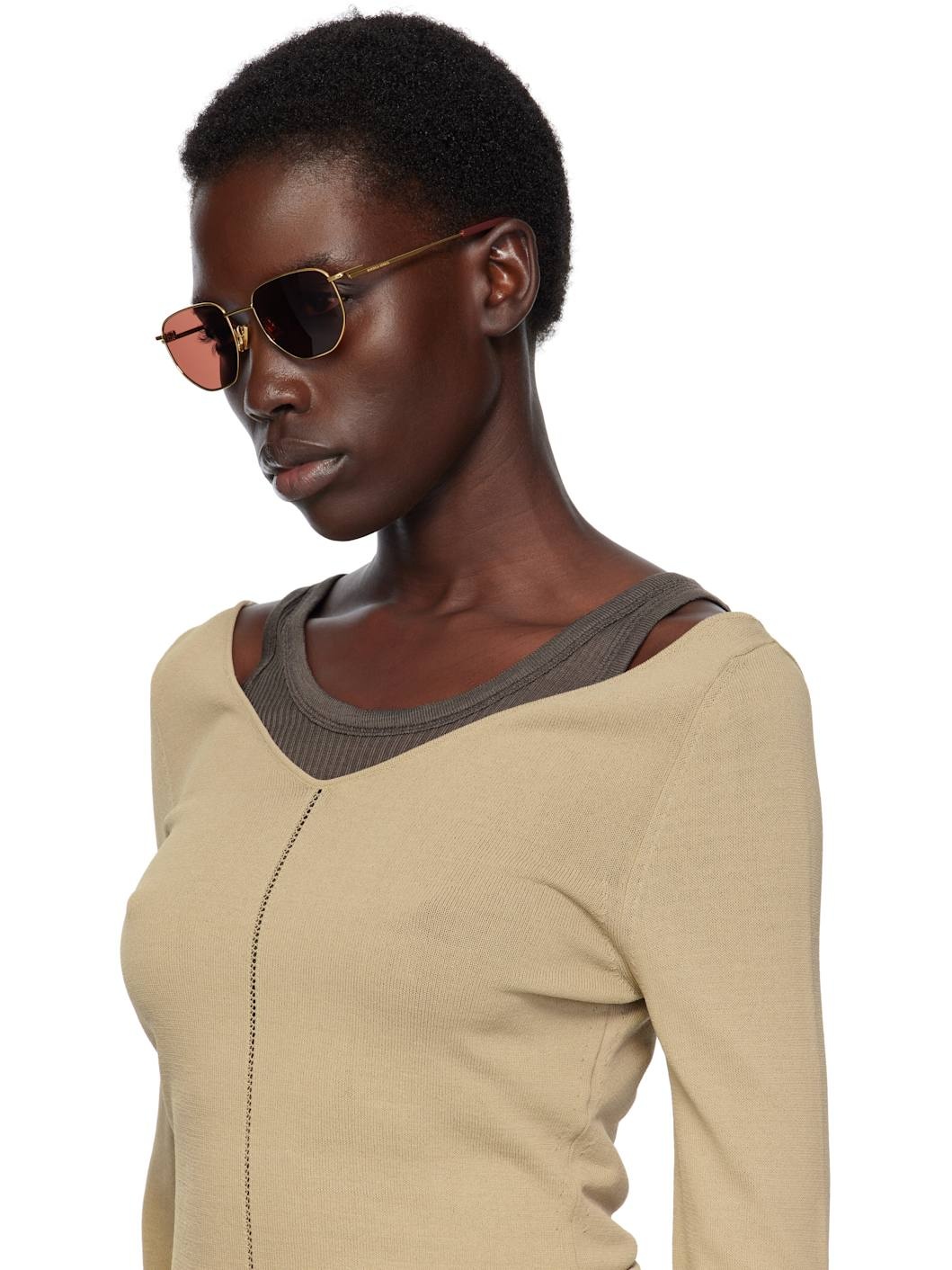 Gold Split Metal Sunglasses - 4