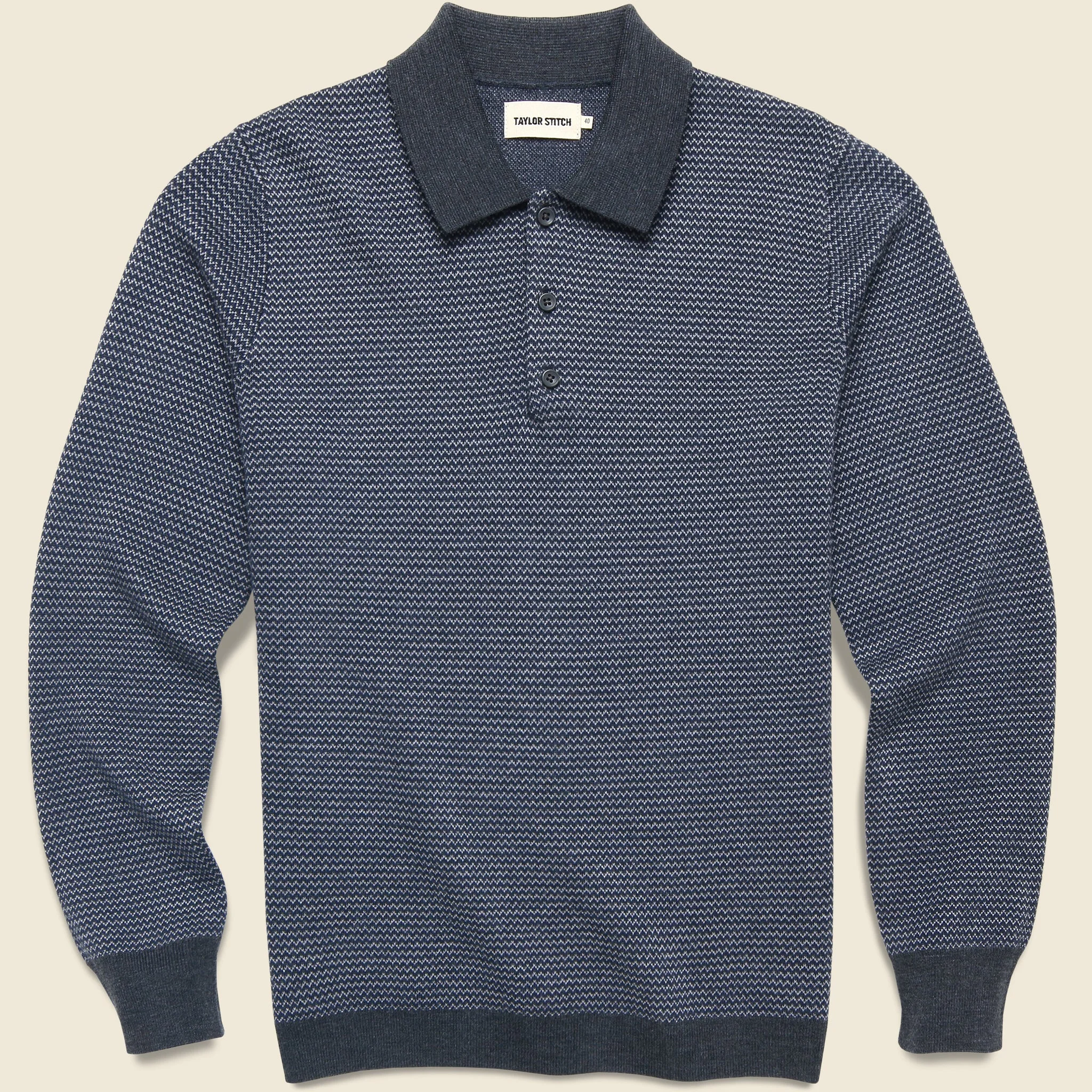 Newton Sweater Polo - Navy Birdseye - 1