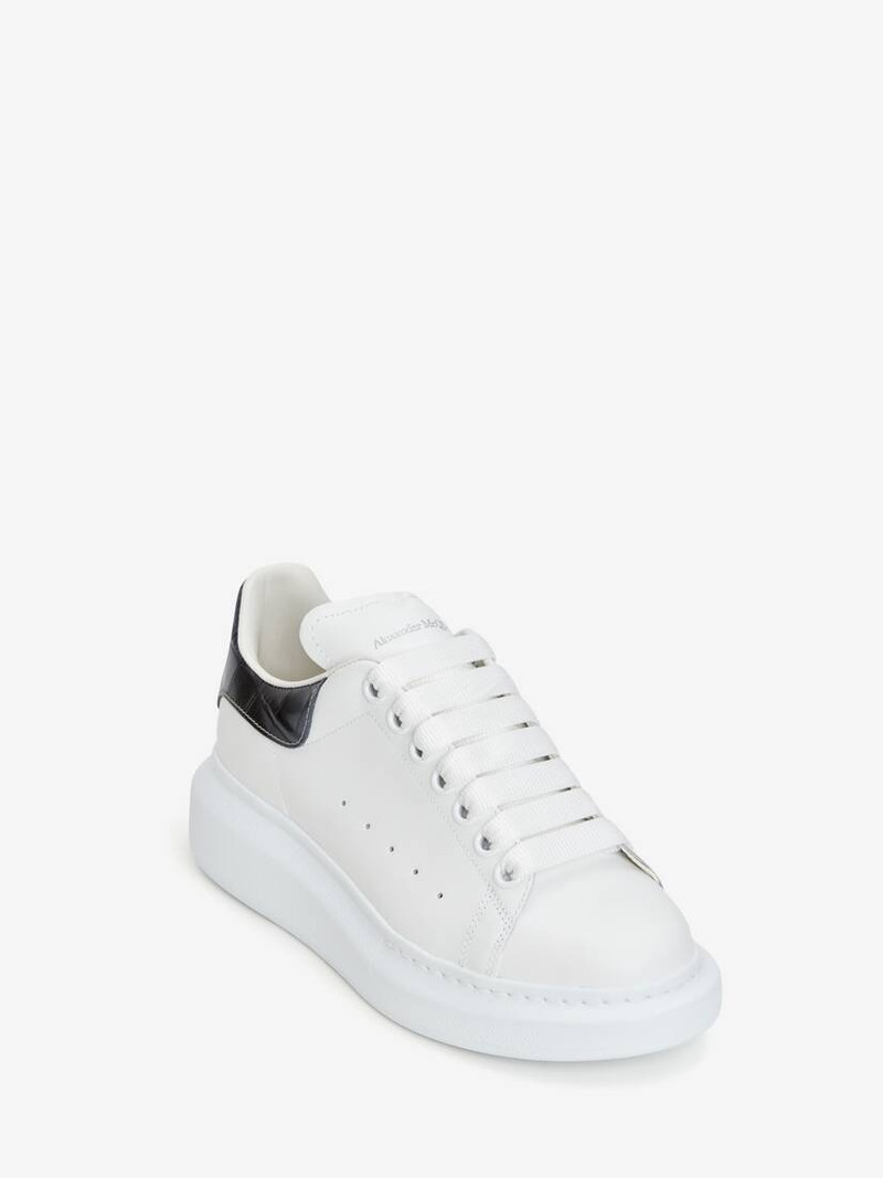 Alexander McQueen Women's Oversized Sneaker in White/grey outlook