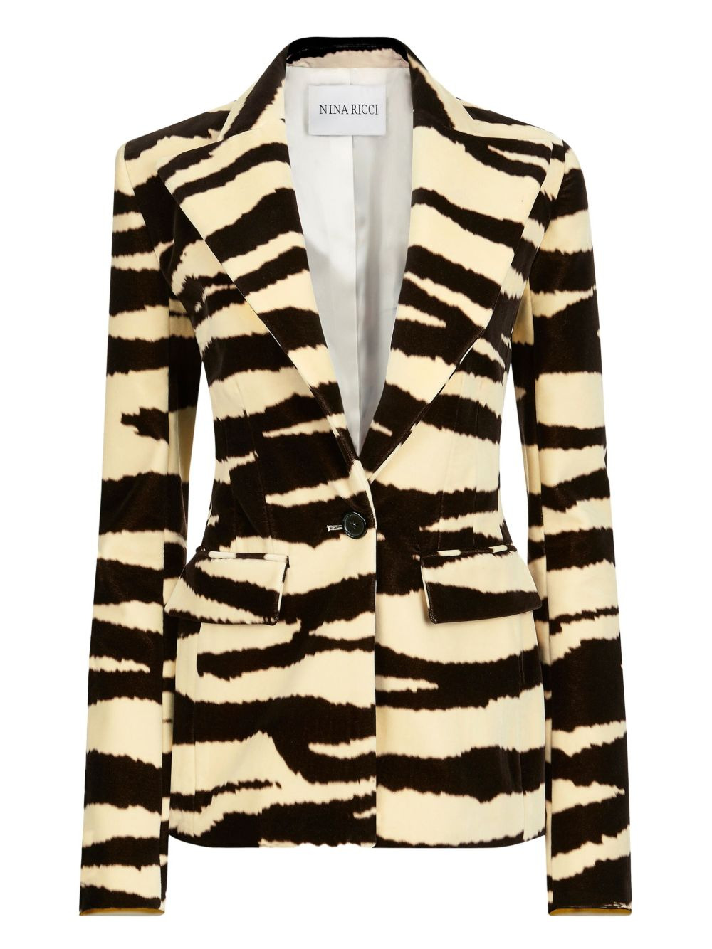 zebra-print single-breasted blazer - 1