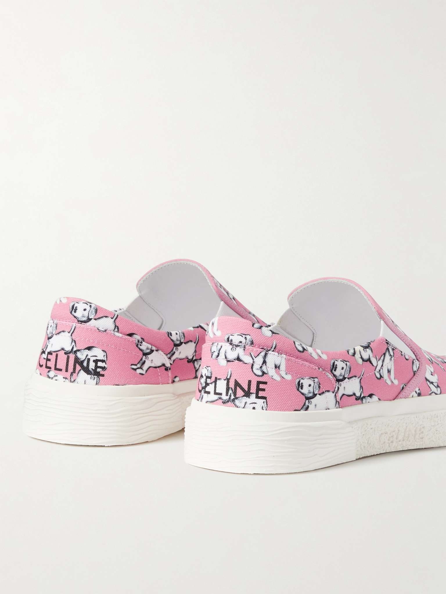 Printed Canvas Slip-On Sneakers - 5