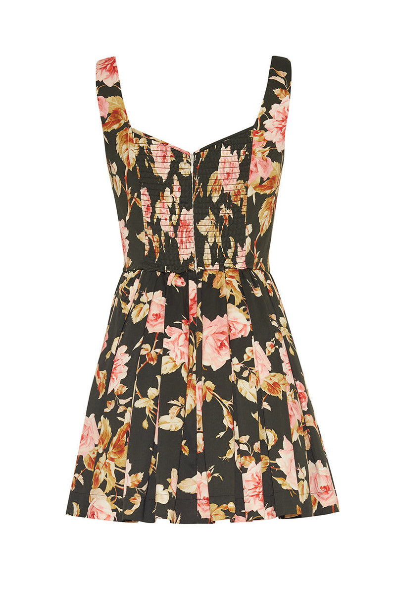 Basil Dress A Fit-and-Flare Mini in a Lush Print of Blooming Roses 3