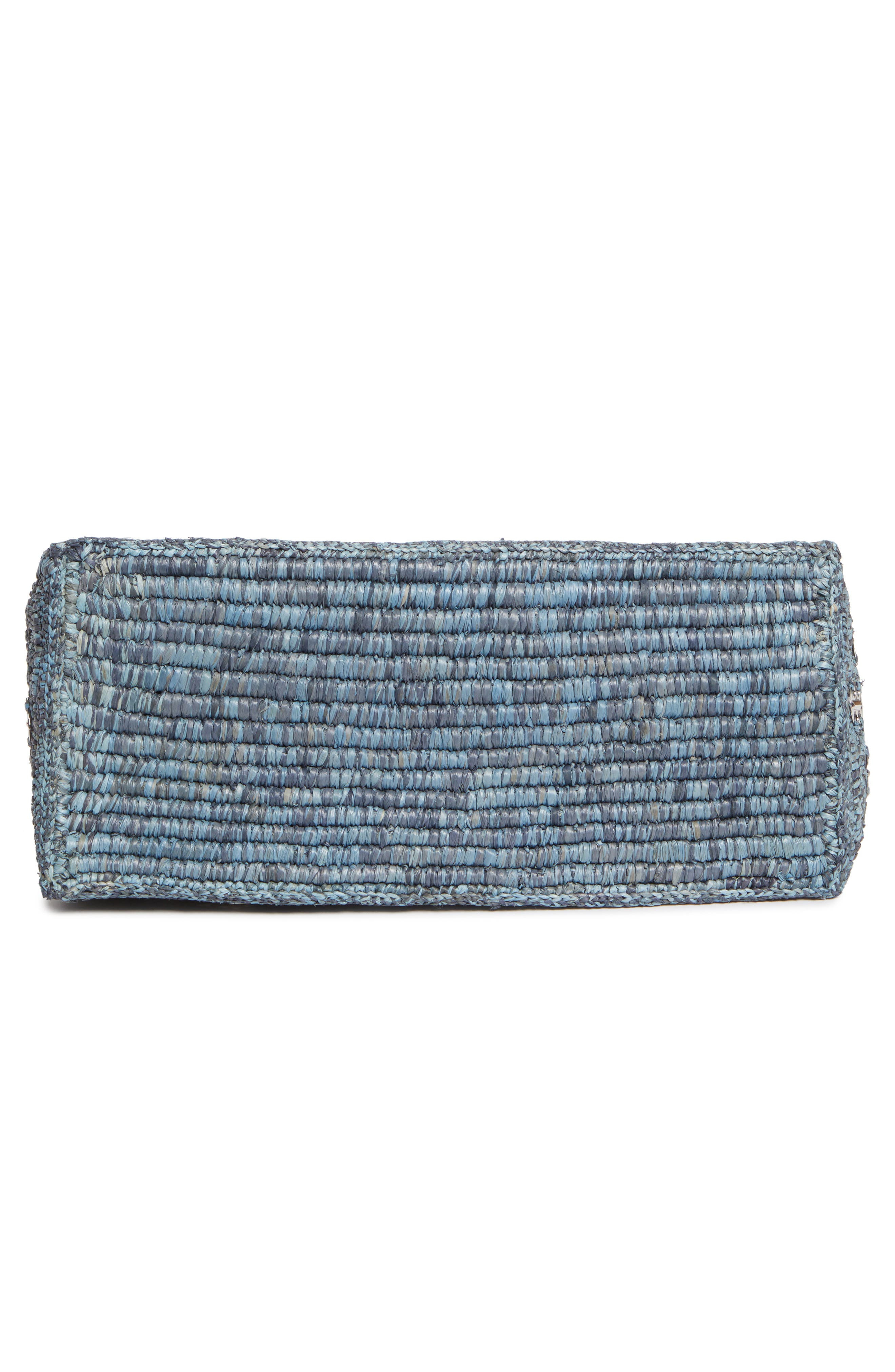 Rabanne Iconic 1969 Raffia Tote in Blue Denim Silver at Nordstrom - 6