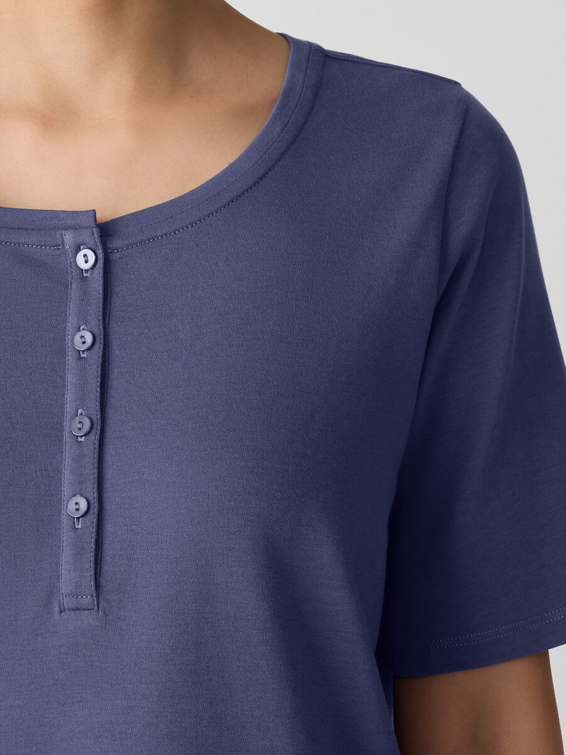Organic Cotton Interlock Henley Sleep Top 5