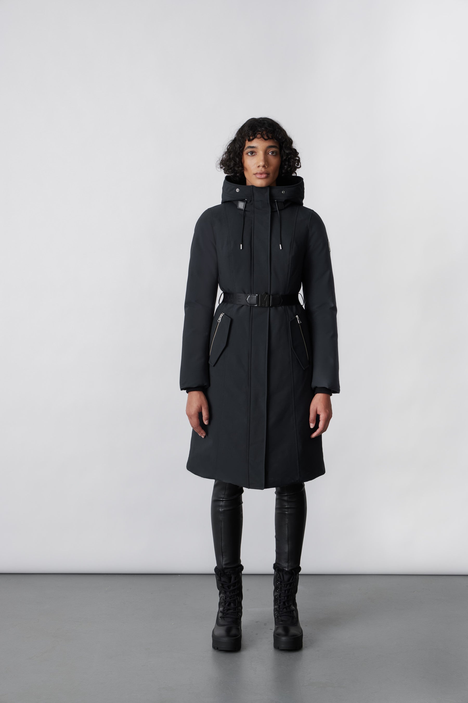 KAILYN Flared down coat with blue fox fur hood - 7
