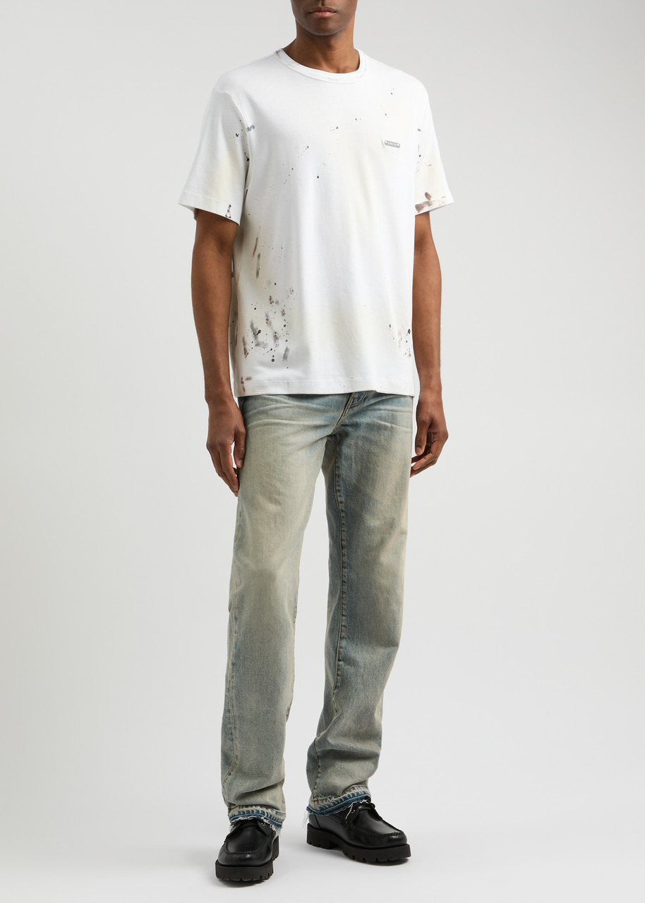 Distressed printed cotton T-shirt - 4