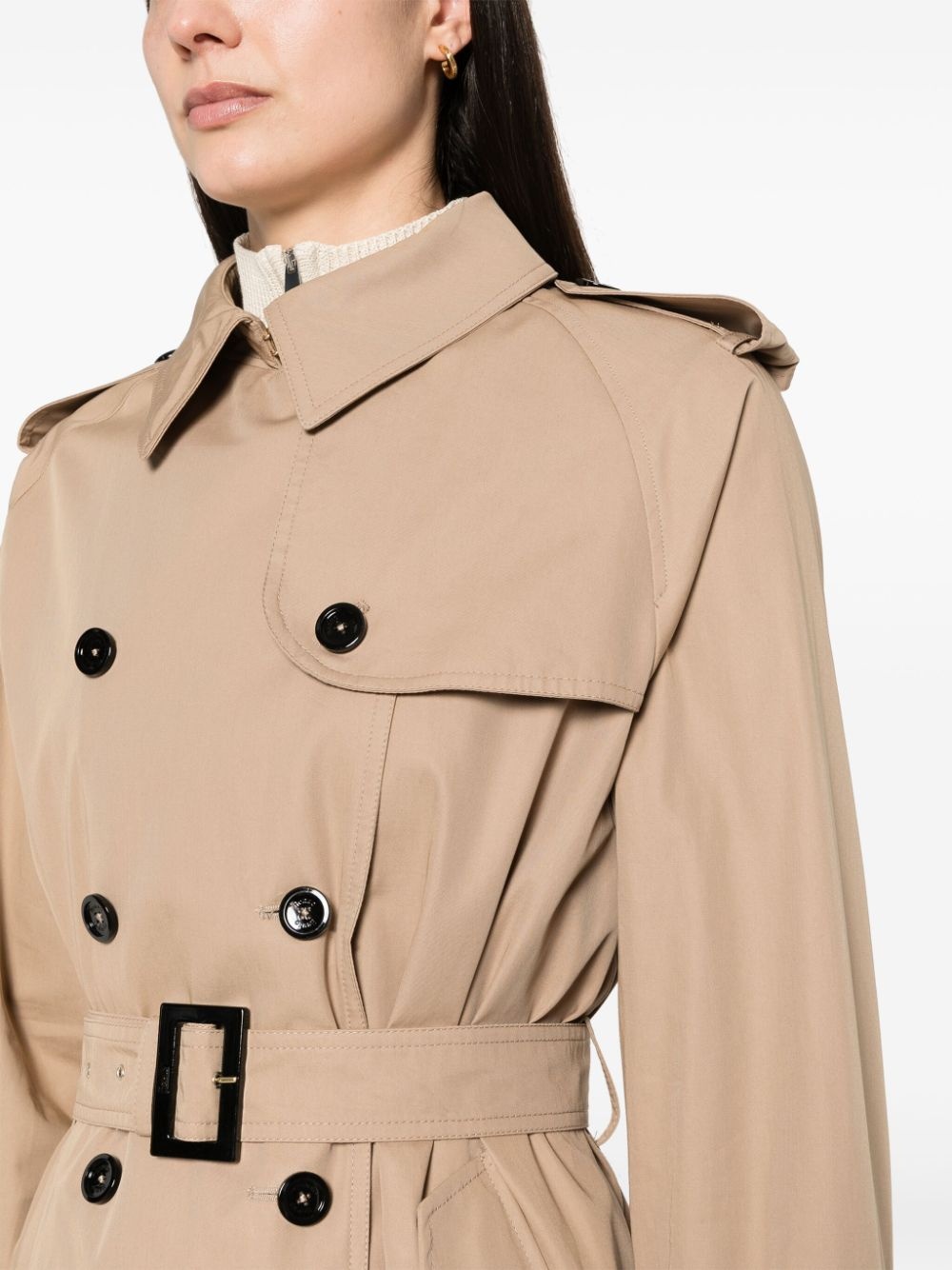 belted cotton trench coat - 5