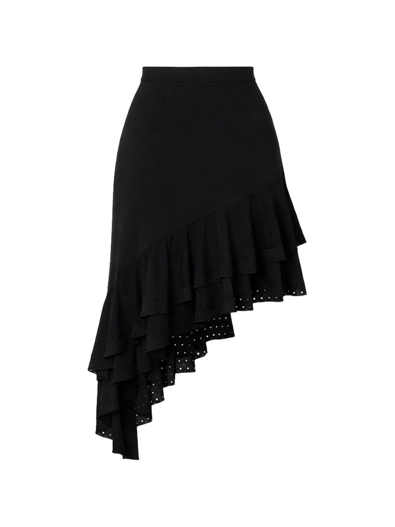 Sandro ruffled asymmetric skirt outlook