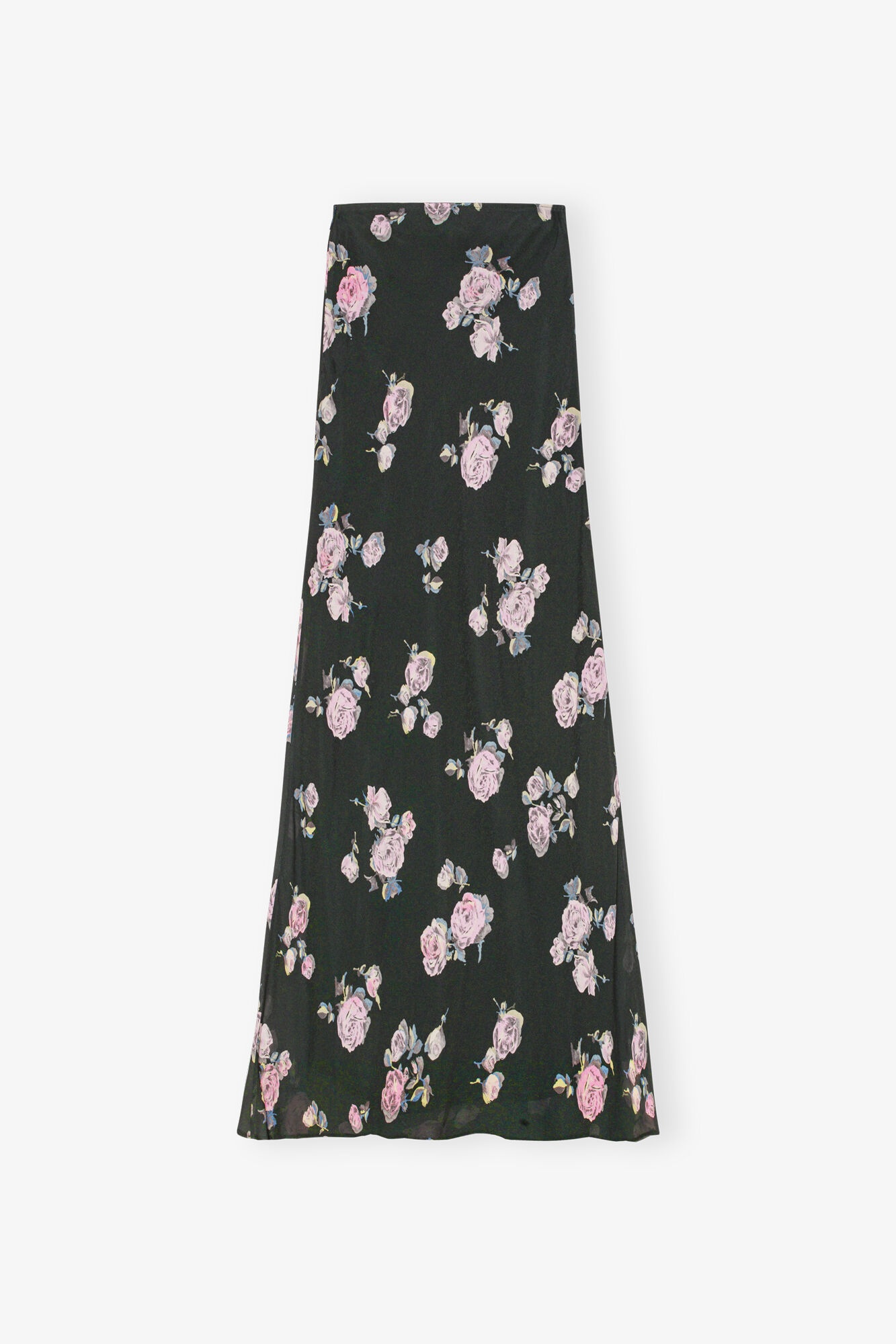 FLORAL PRINTED CREPE MAXI SKIRT - 5