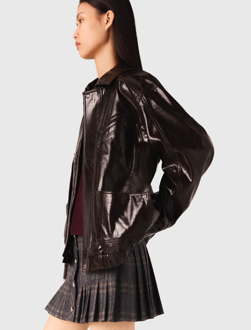 Crackled faux leather jacket 3