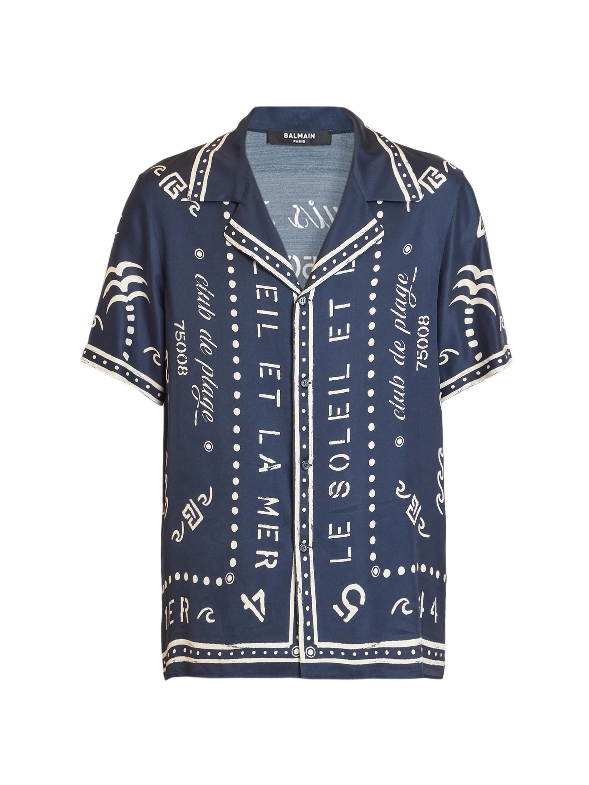 Men's Club 45 Print Short-Sleeve Pyjama Shirt - Marine Beige Clair - 1