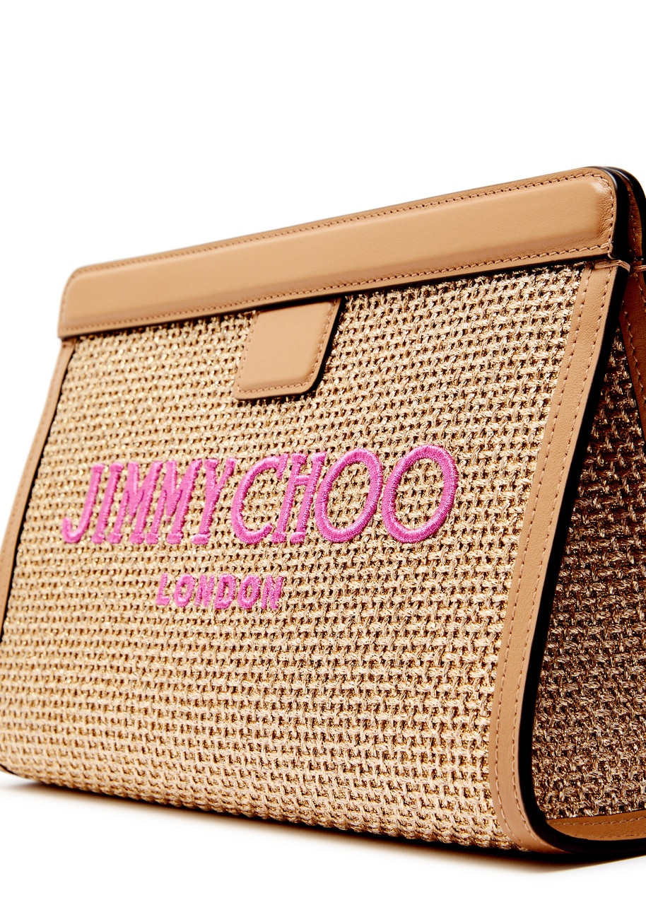 Jimmy Choo Avenue Logo Raffia Pouch - 3