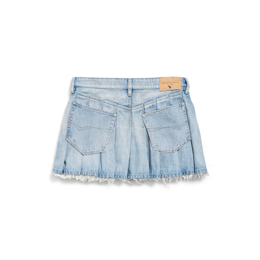 Women's Pleated Mini Skirt in Light Blue - 6