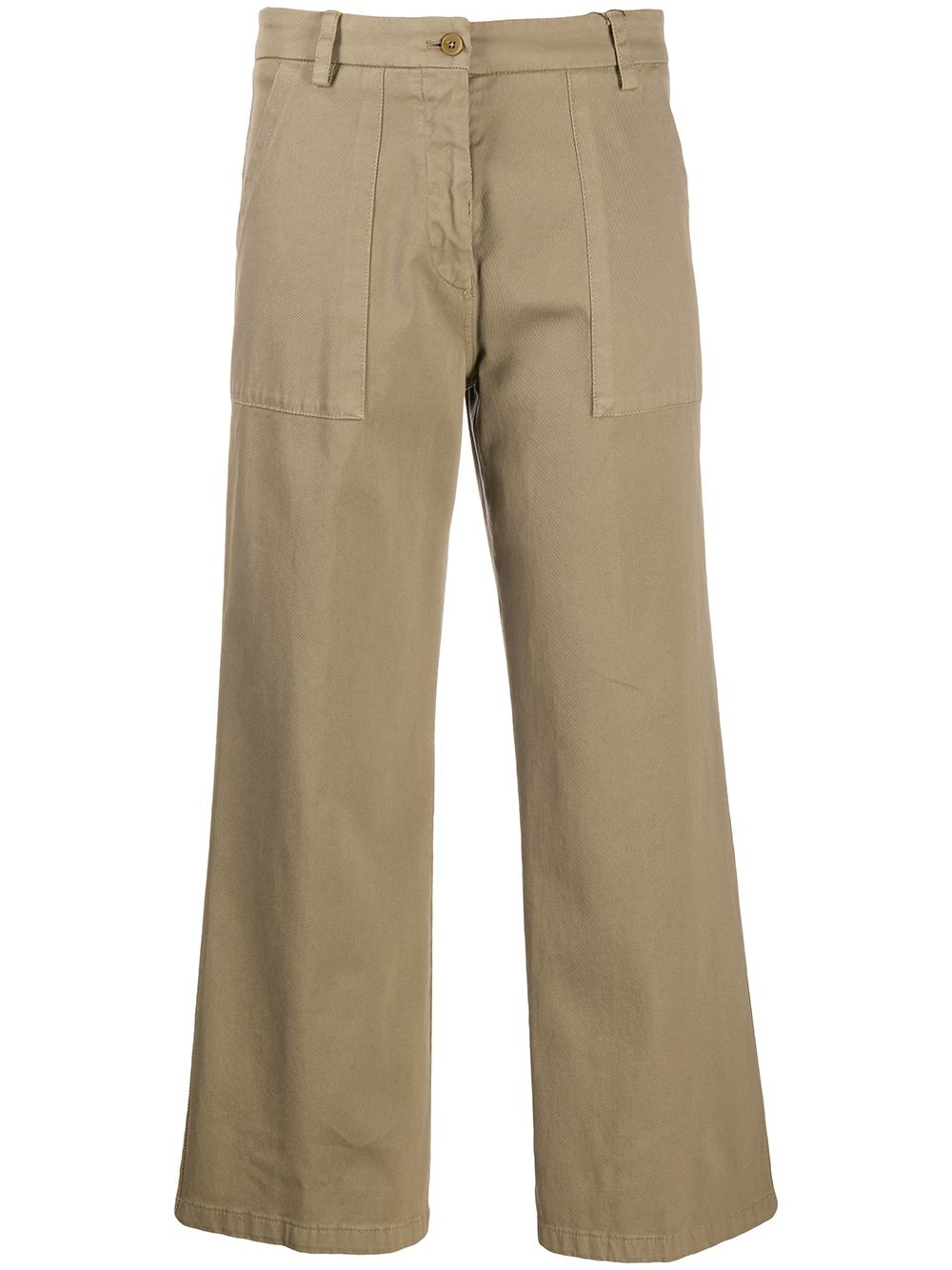 wide leg flap pocket trousers - 1