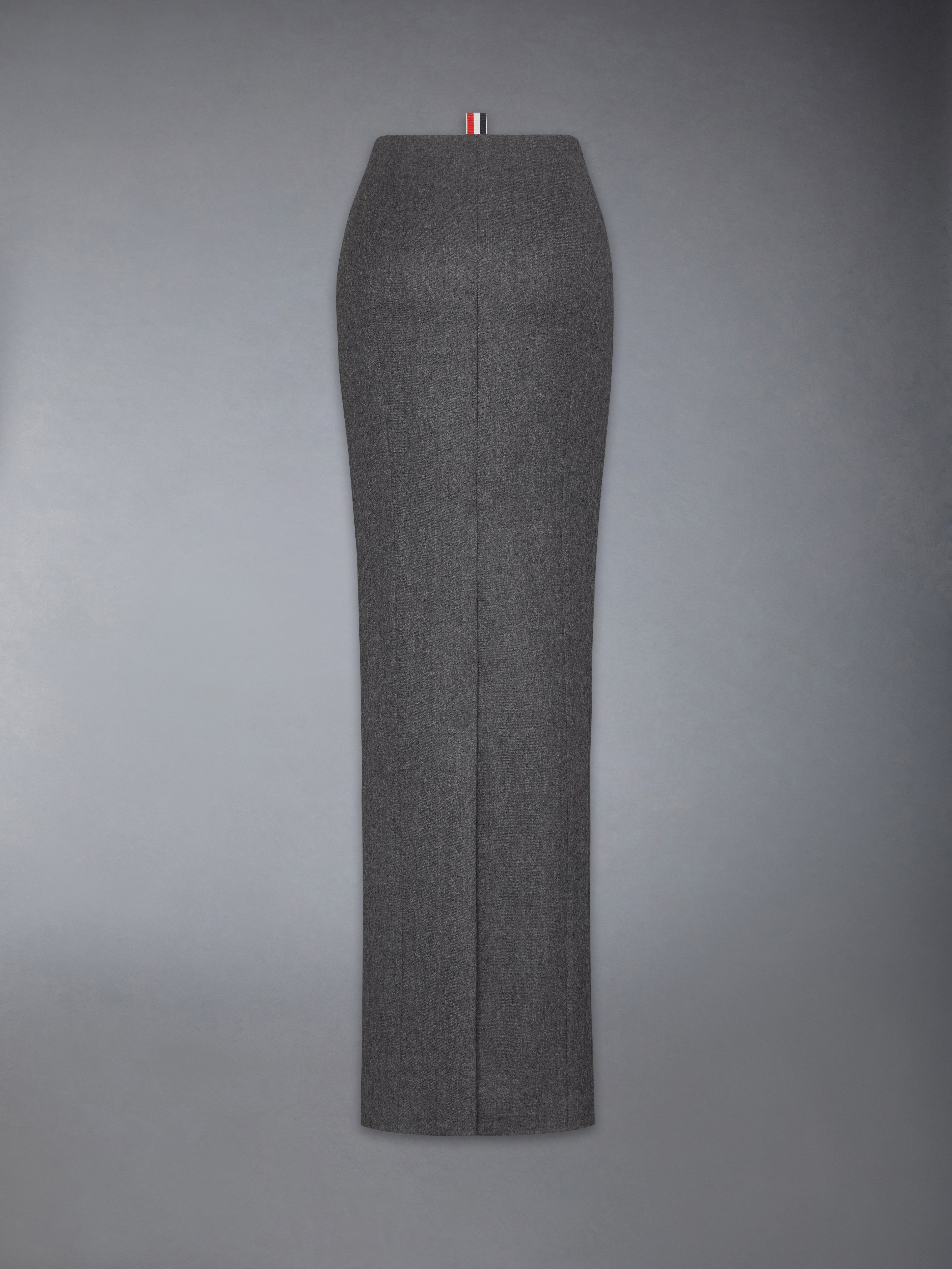 SOLID WOOL FLANNEL PENCIL SKIRT - 7