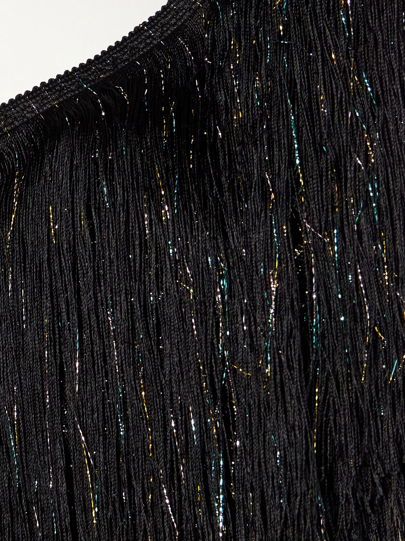 Mare fringed striped metallic crochet-knit bikini Black - 4