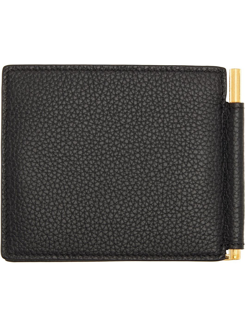 TOM FORD Black Soft Grain Leather T Line Money Clip Wallet outlook