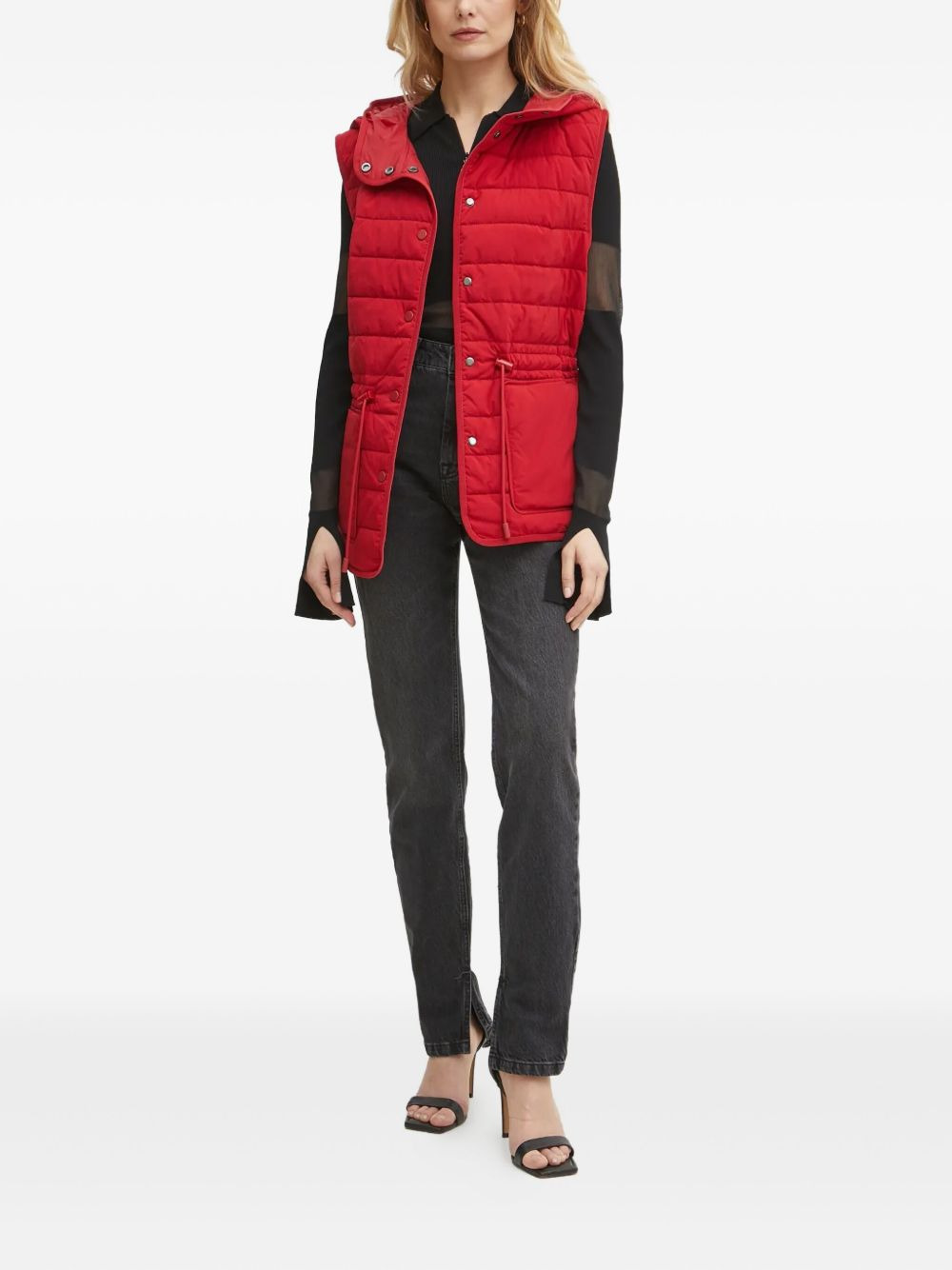 hooded quilted gilet - 2