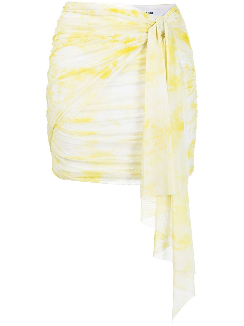 graphic-print ruched miniskirt 1