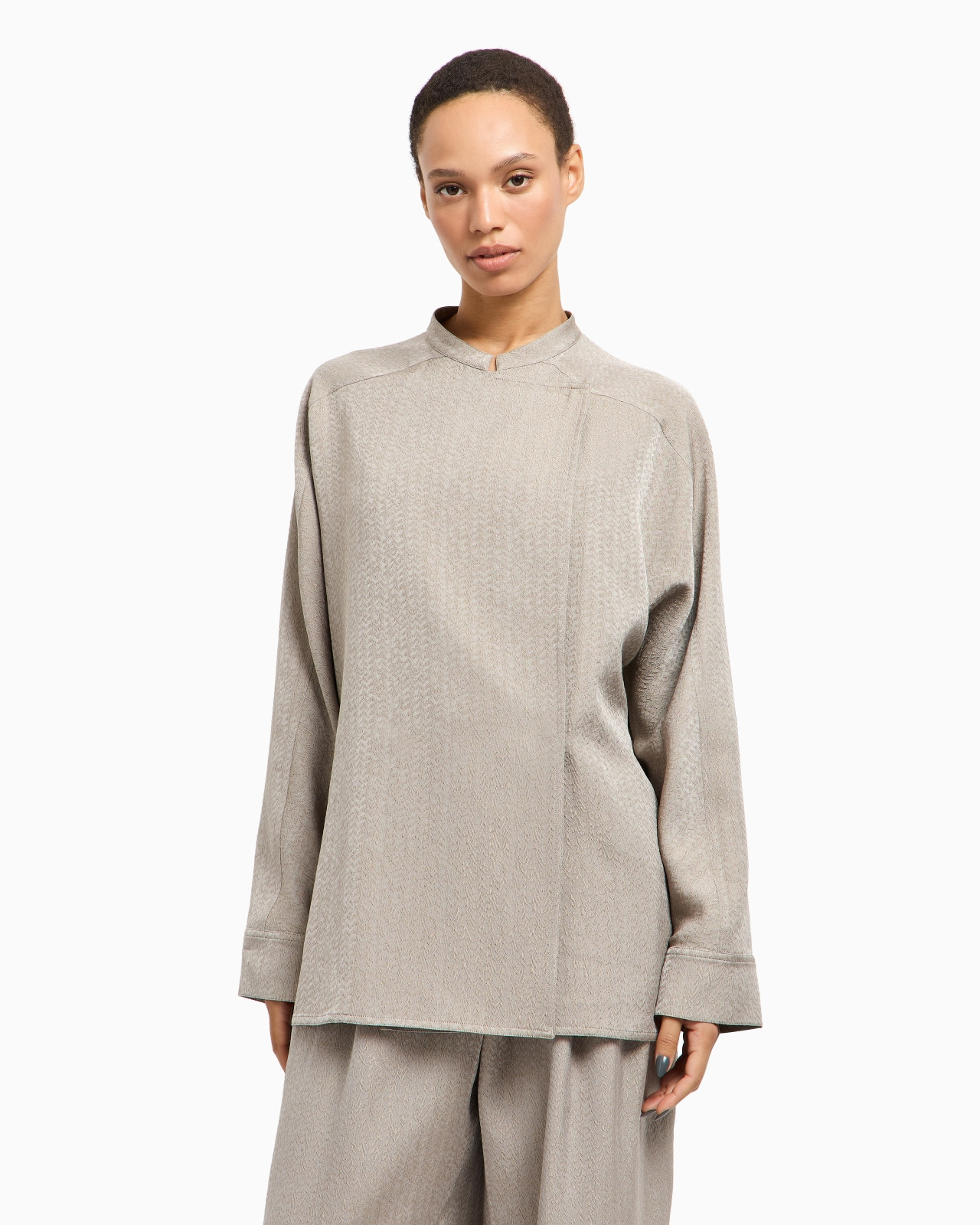 VISCOSE, WOOL AND SILK JACQUARD SHIRT JACKET - 4