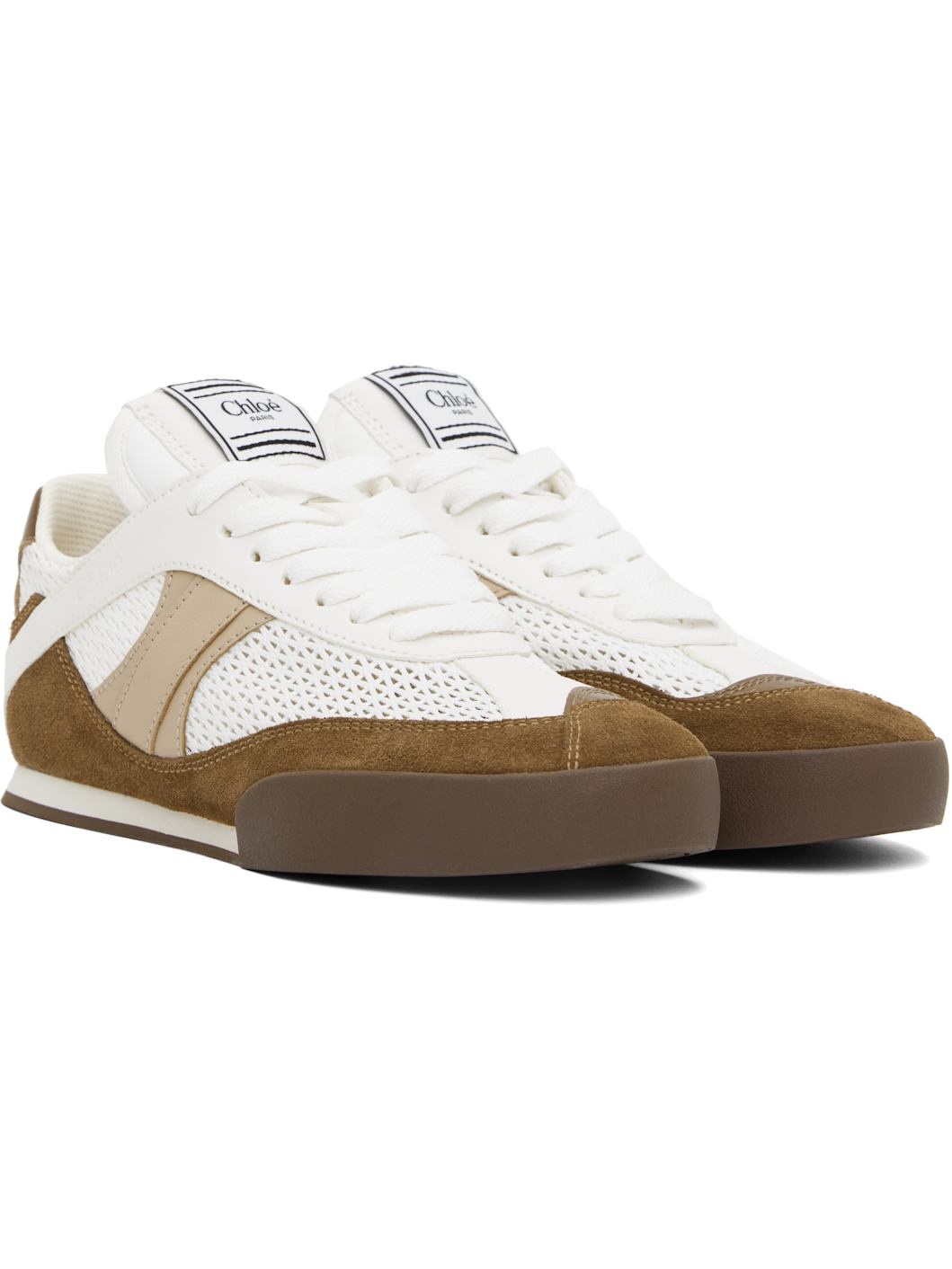 White & Brown 'Chloé Kick' Sneakers - 4