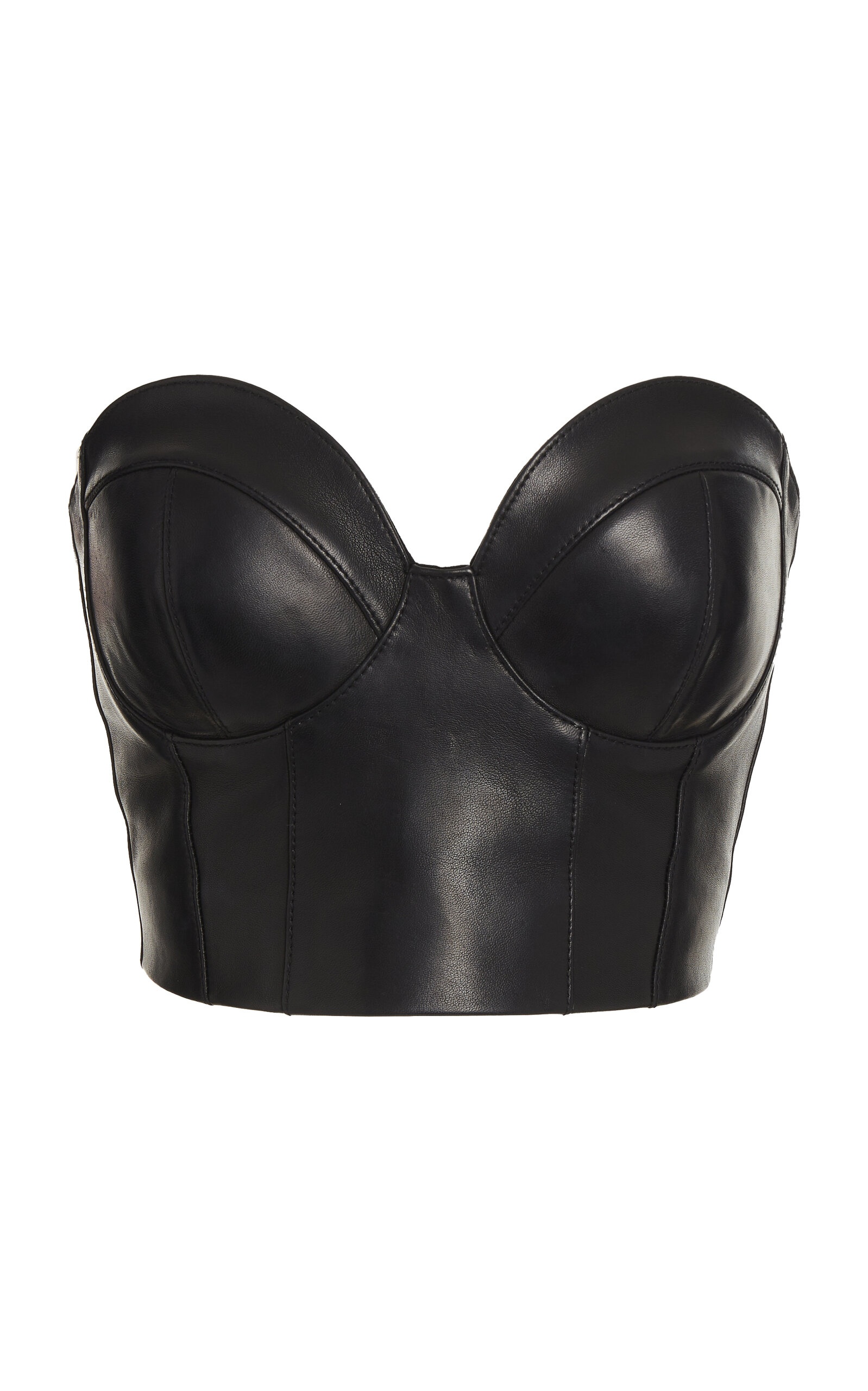 Strapless Leather Bustier Top black - 1