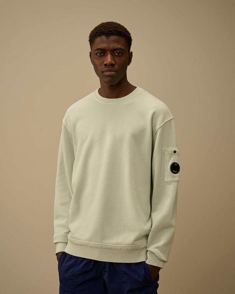 Cotton Diagonal Fleece Resist Dyed Crewneck Lens Sweatshirt 3