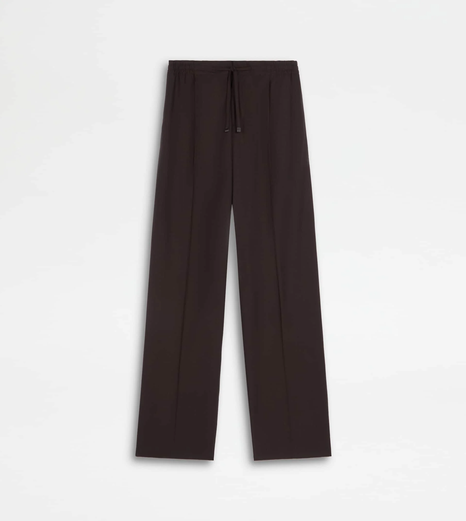 PANTS IN WOOL WITH DRAWSTRING - BROWN - 1