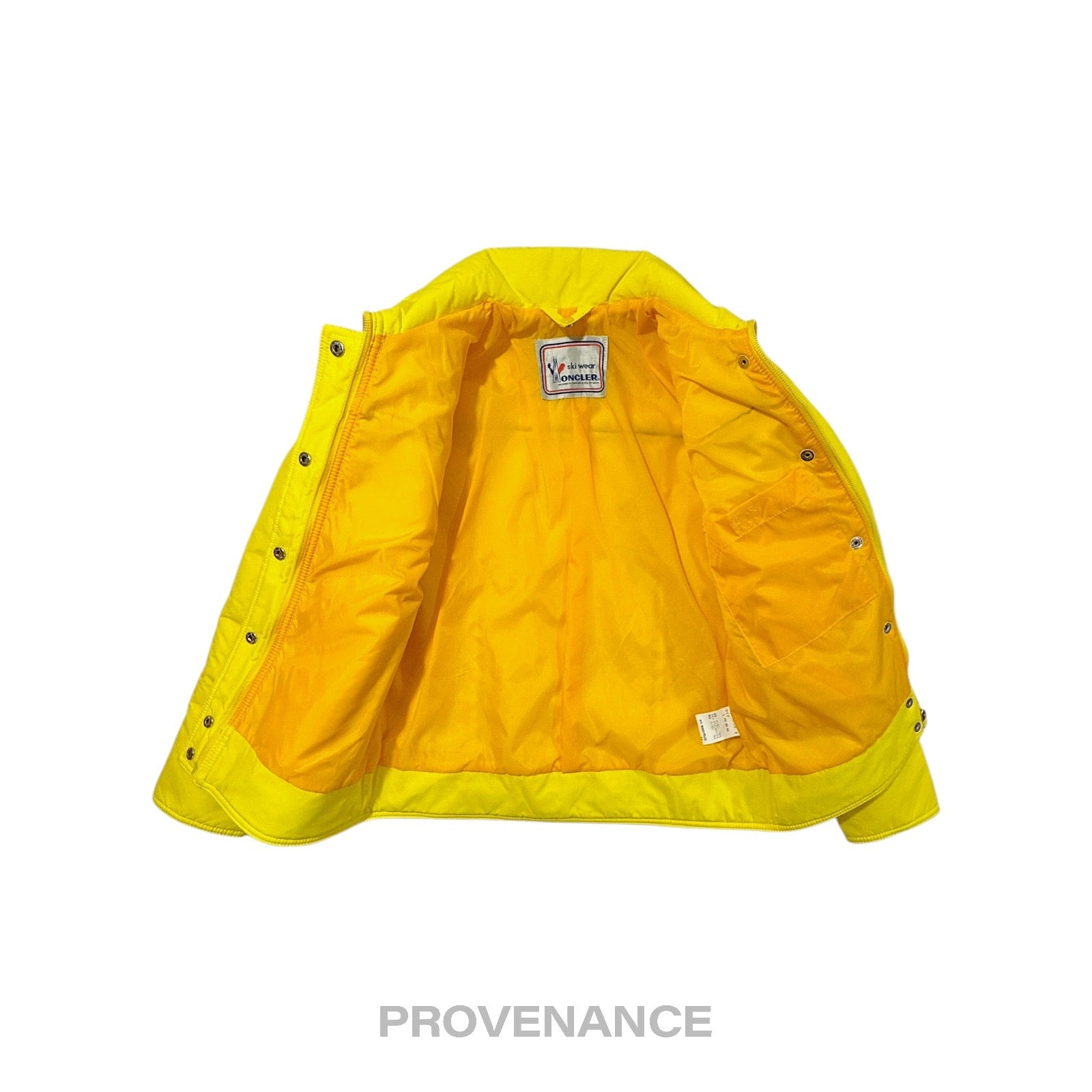 Moncler Logo Light Ski Jacket Coat - Yellow L Hood - 3