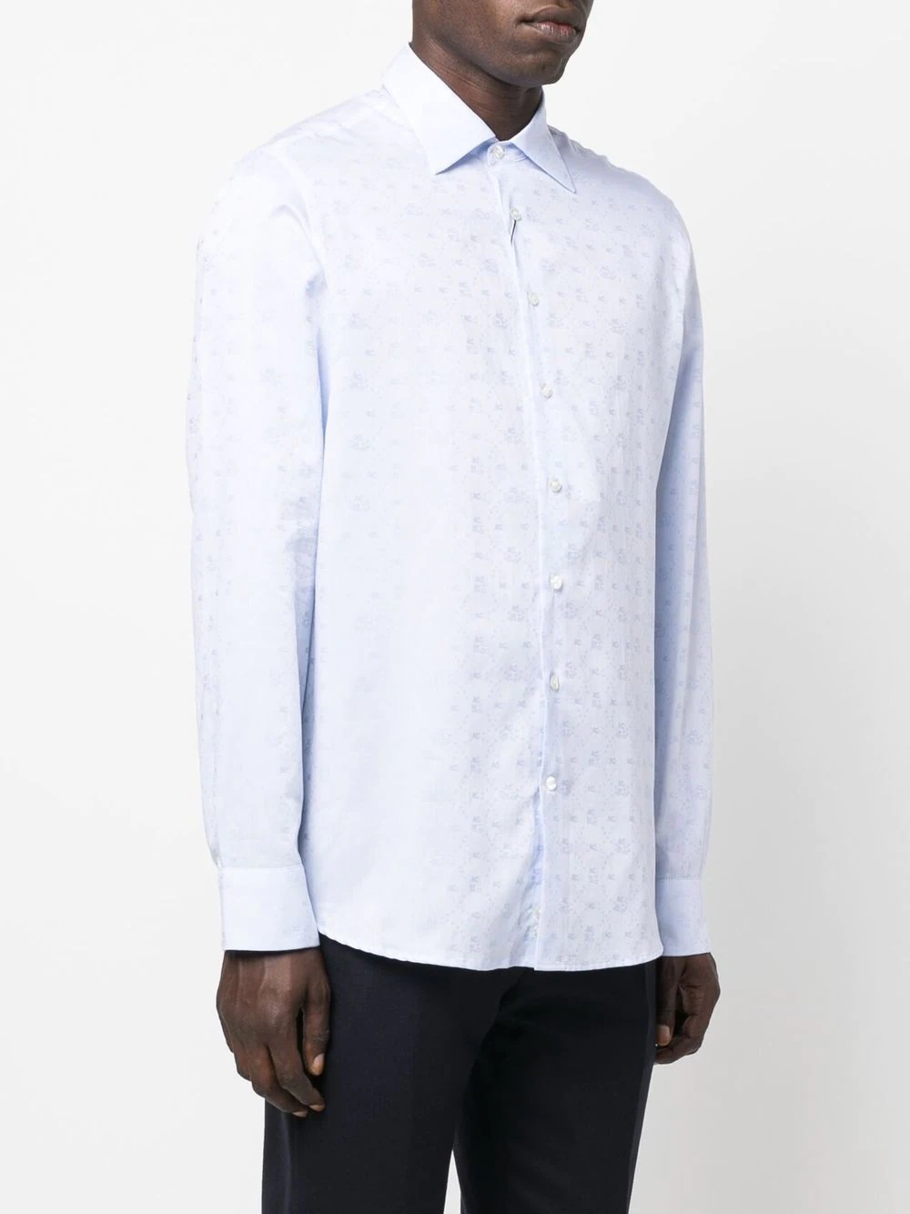 logo-jarquard dress shirt - 3