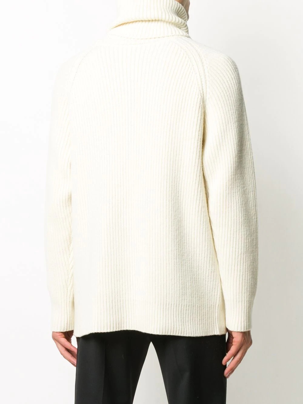 ribbed-knit roll neck jumper - 4