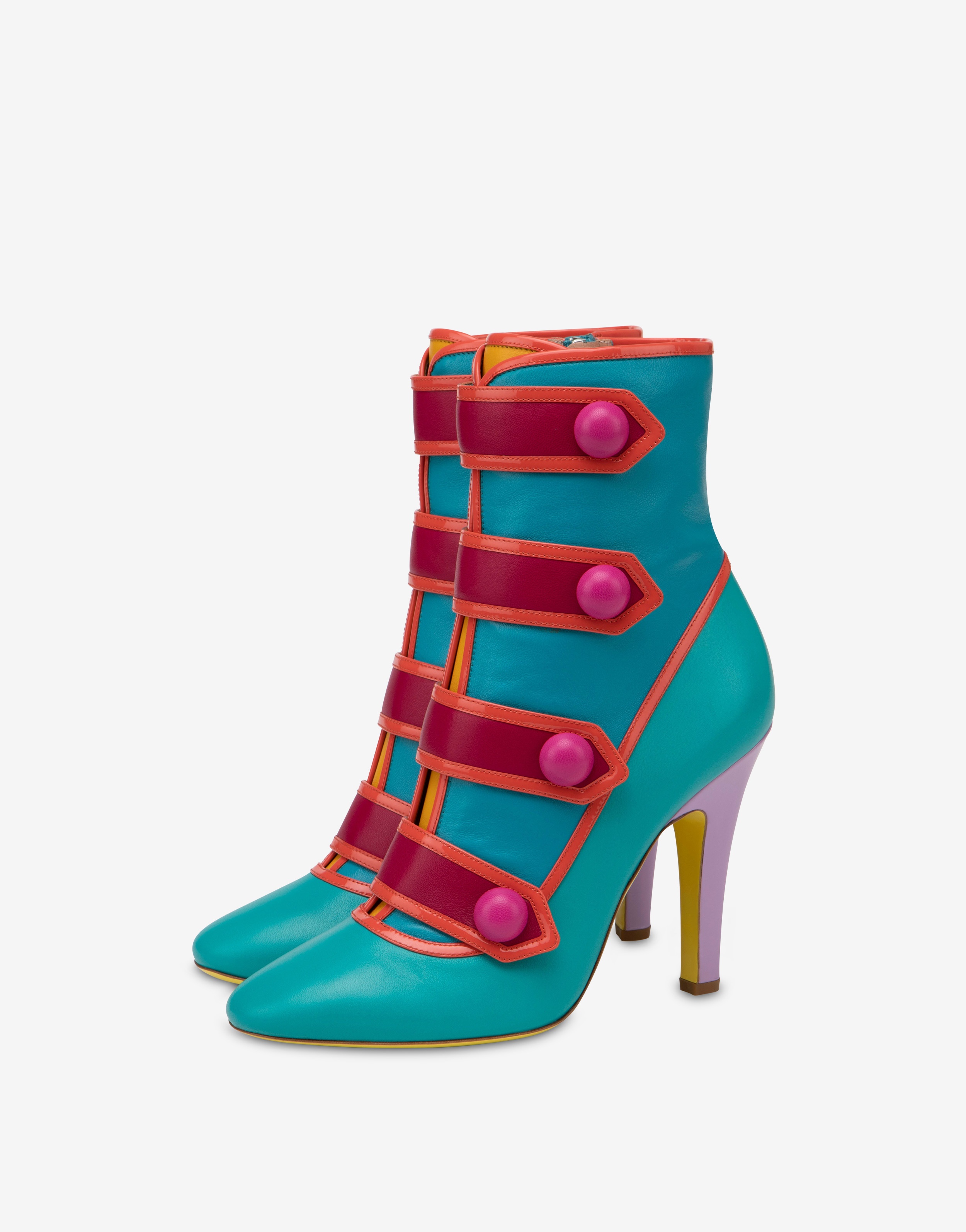 MULTISTRIPES NAPPA LEATHER ANKLE BOOTS - 1