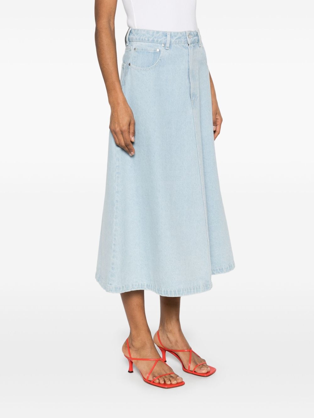 denim midi skirt - 3