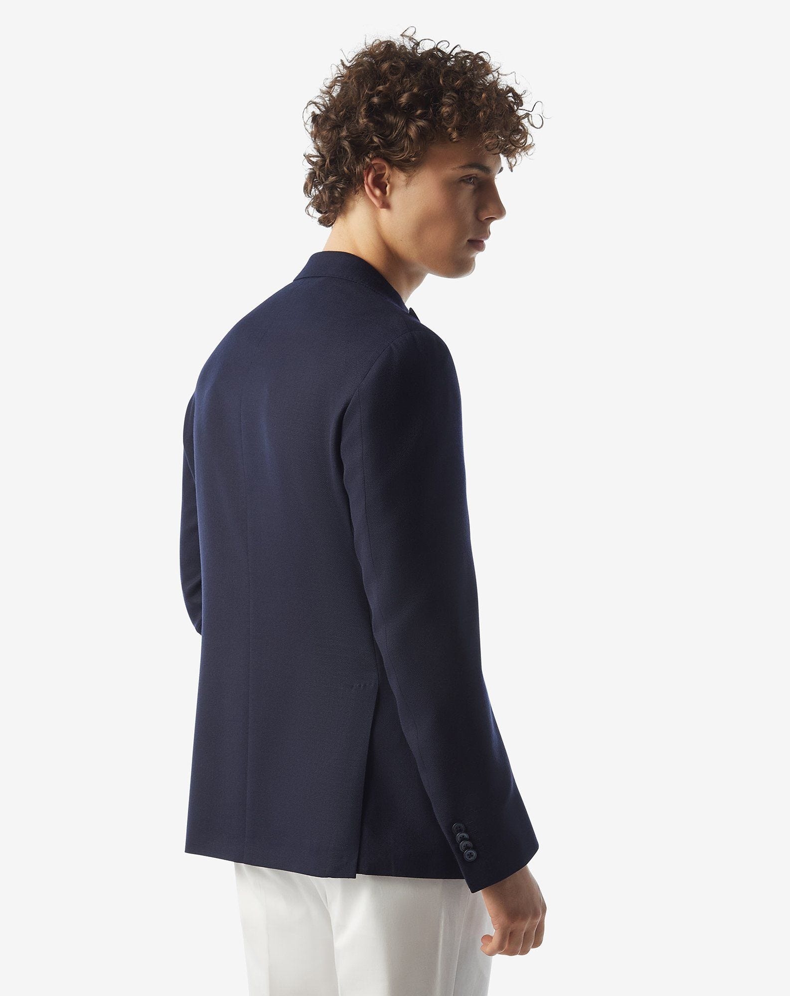 Navy blue pure wool jacket - 3