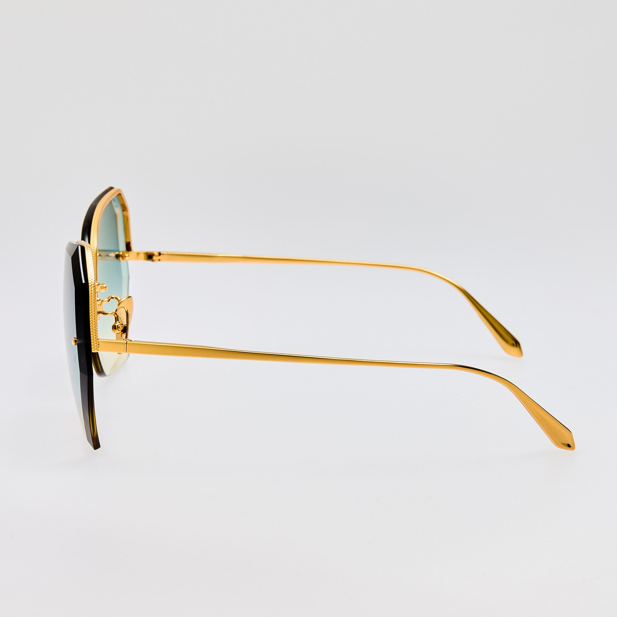 Lila Sunglasses in Aqua and Gold - 5