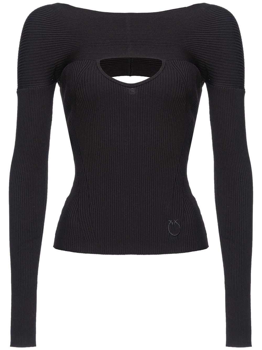 cut-out ribbed-knit jumper - 1
