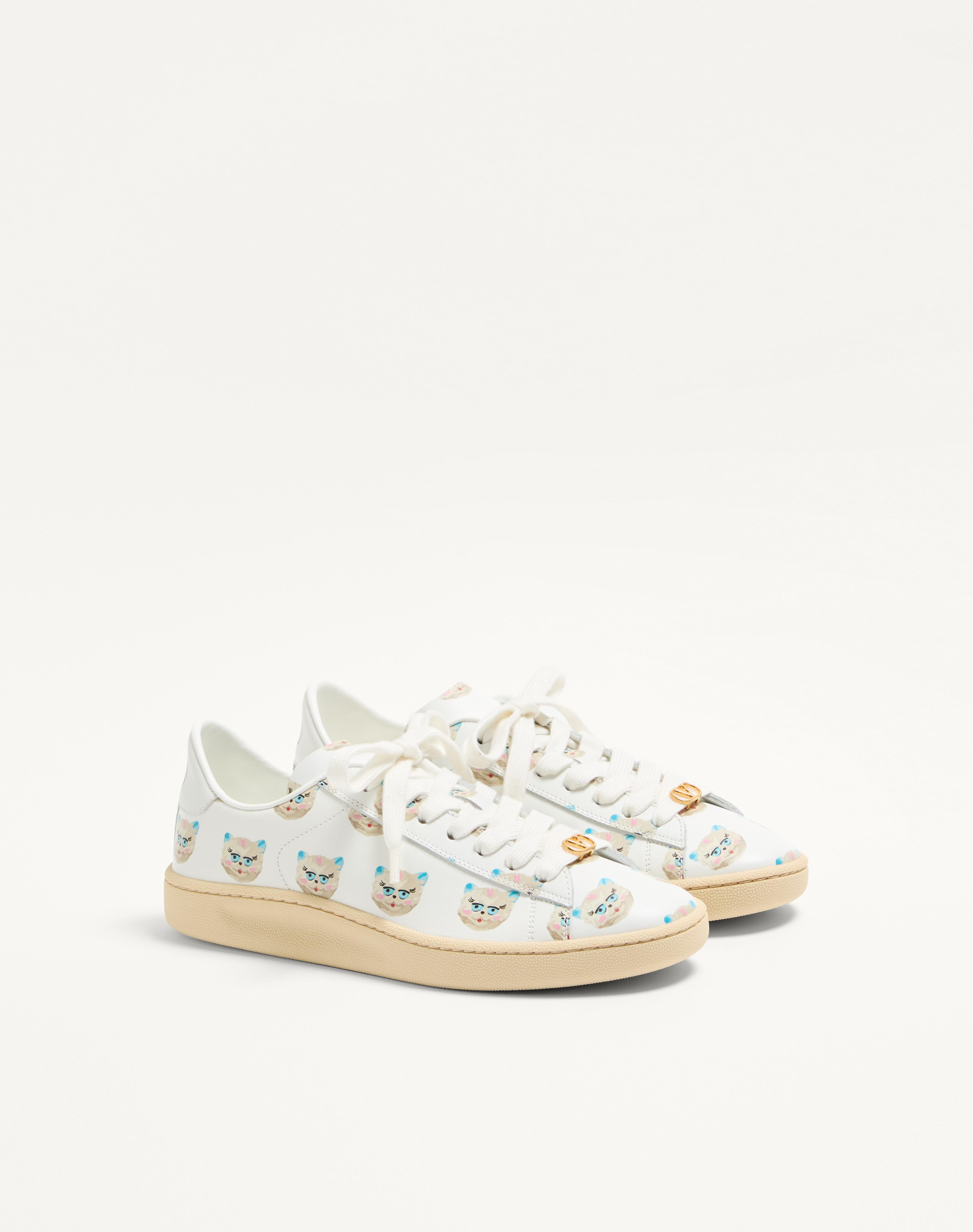 ROYCO SNEAKER IN NAPPA CALFSKIN WITH LE CHAT DE LA MAISON MOTIF - 3