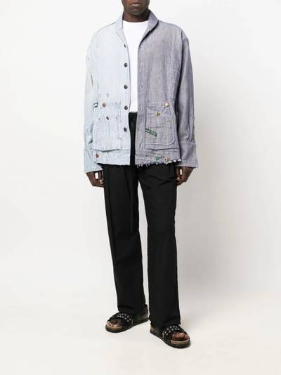 Greg Lauren striped patchwork cotton shirt outlook