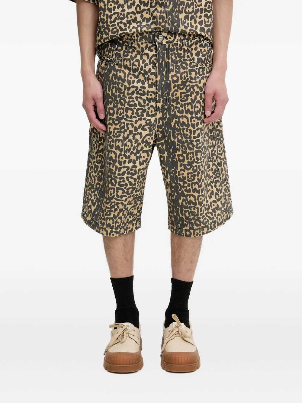 leopard-print shorts - 1
