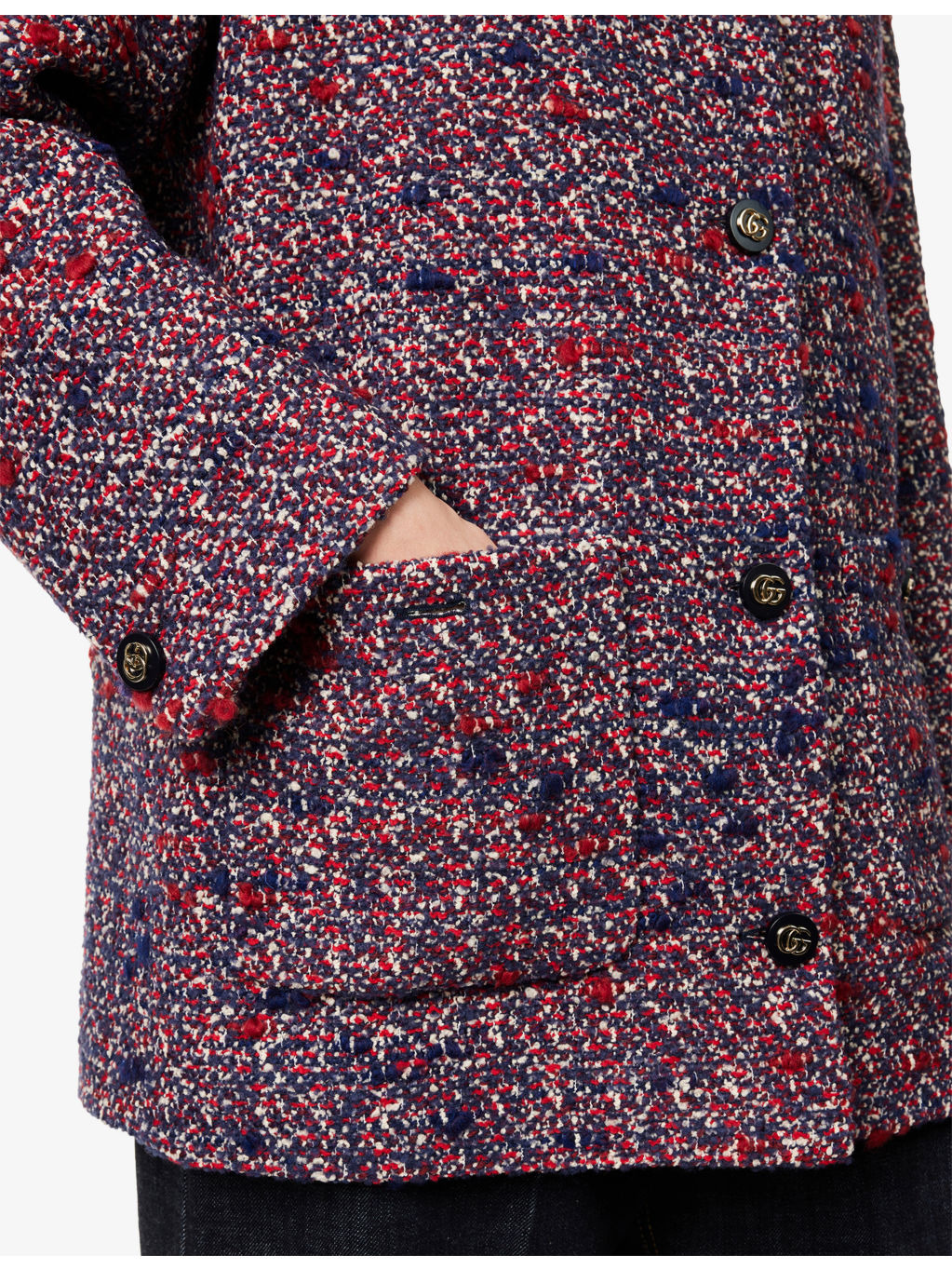 Boucle-Texture Round-Neck Wool-Blend Jacket - 5