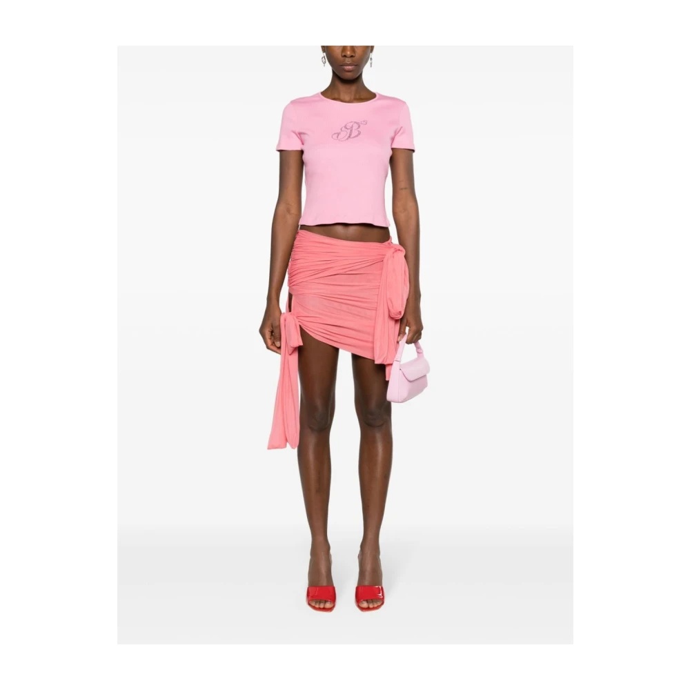 ワンピース BLUMARINE Women Mid Skirts 2A579A N0114 PINK One-shoulder Dress In Silk Georgette | Blumarine