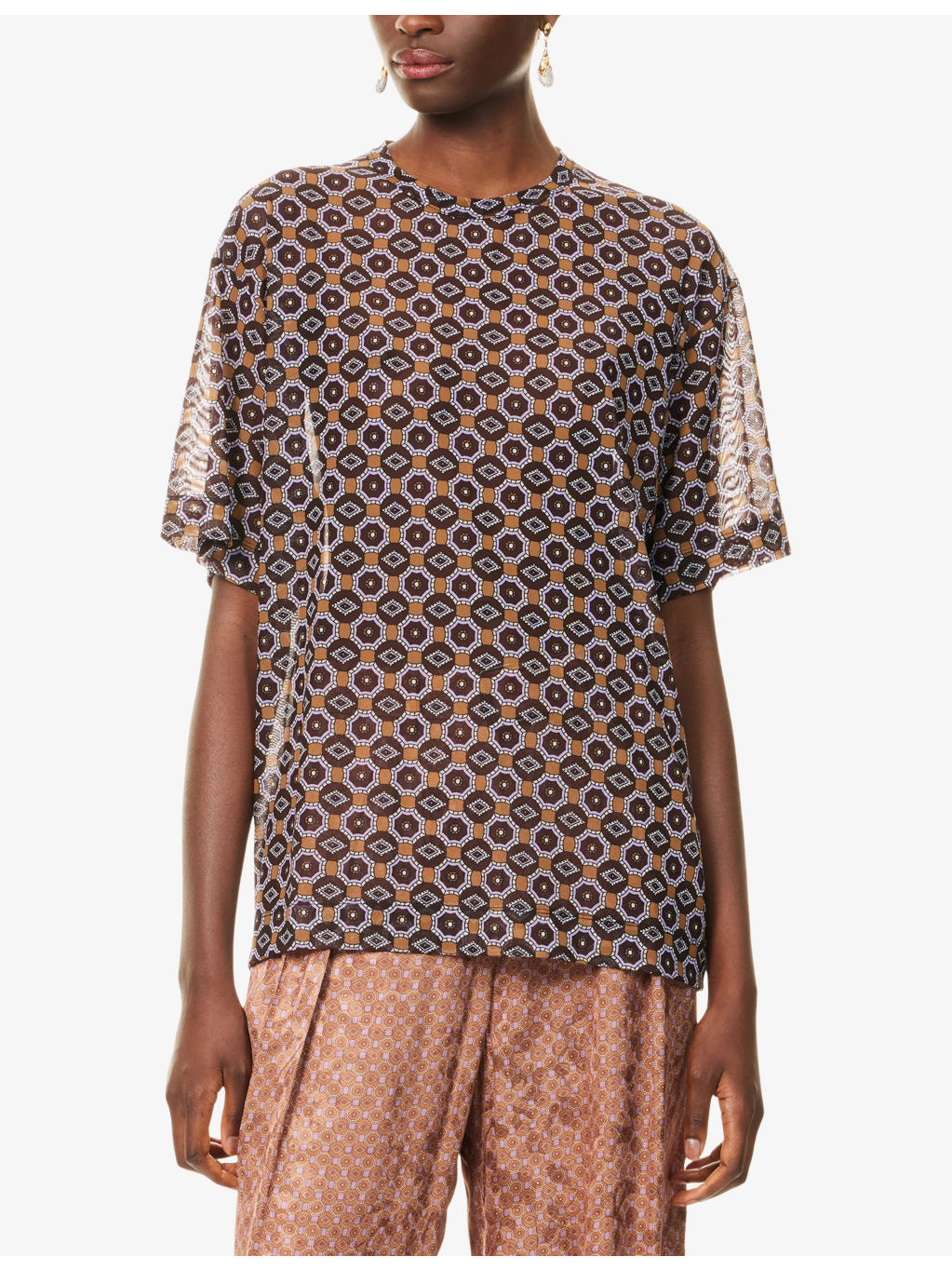 Sheer Oversized Stretch-Jersey T-Shirt - 3
