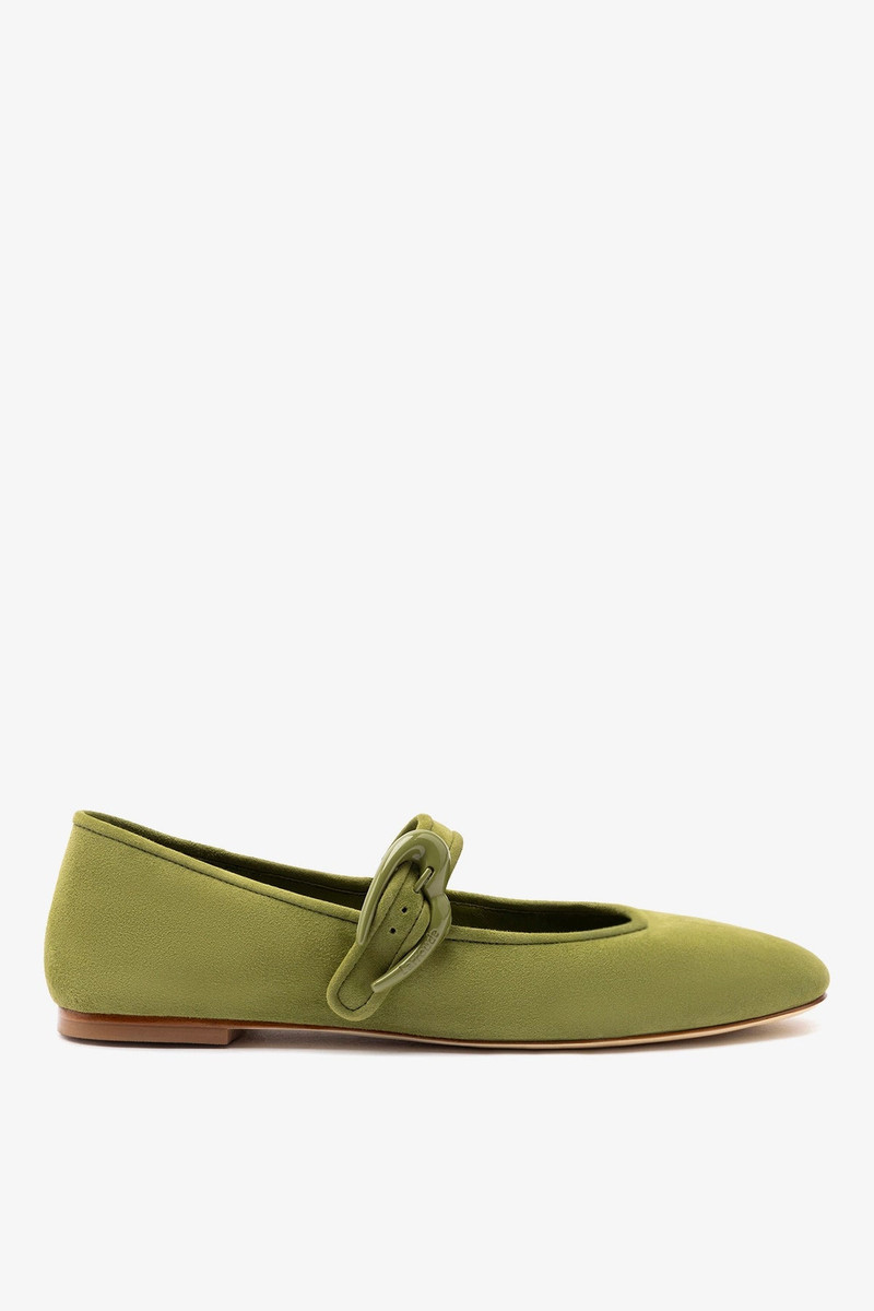 Verona Ballet Flat In Seaweed Suede 1