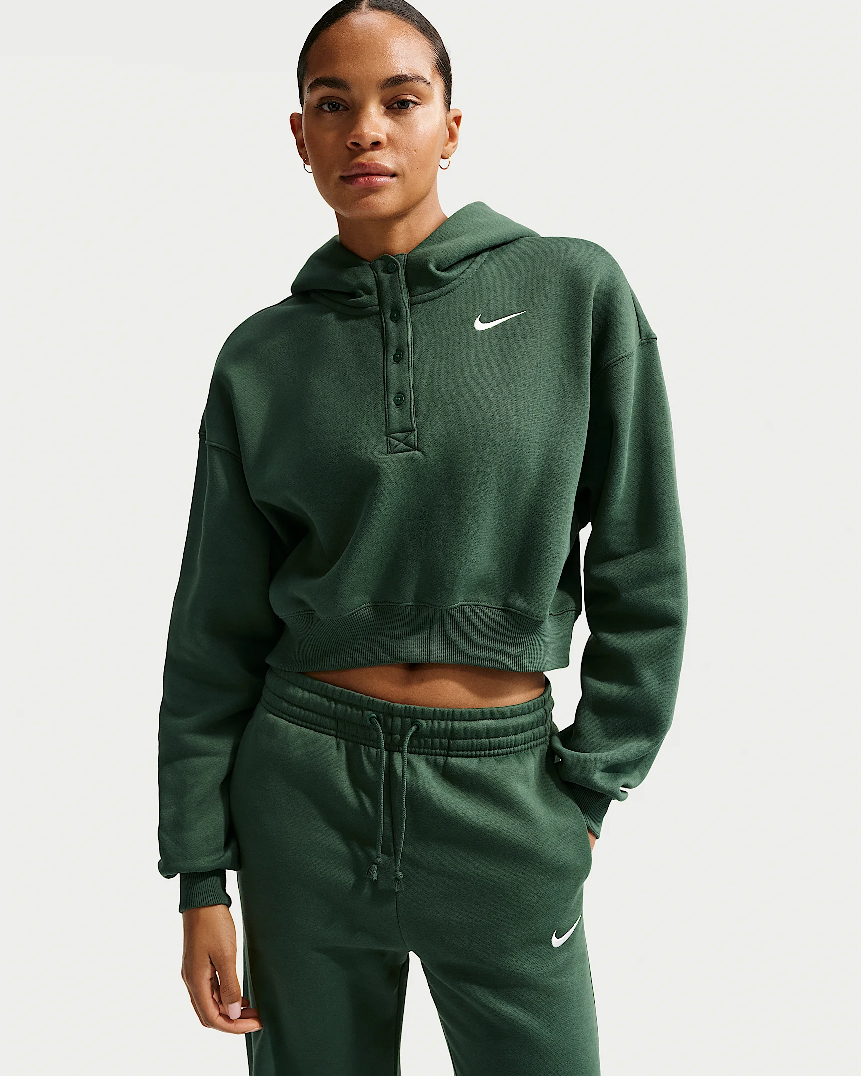 Nike Sportswear Phoenix Fleece Women's Oversized Cropped Henley Hoodie - 1