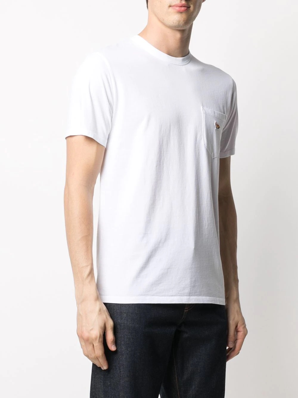 logo-embroidered one pocket T-shirt - 3