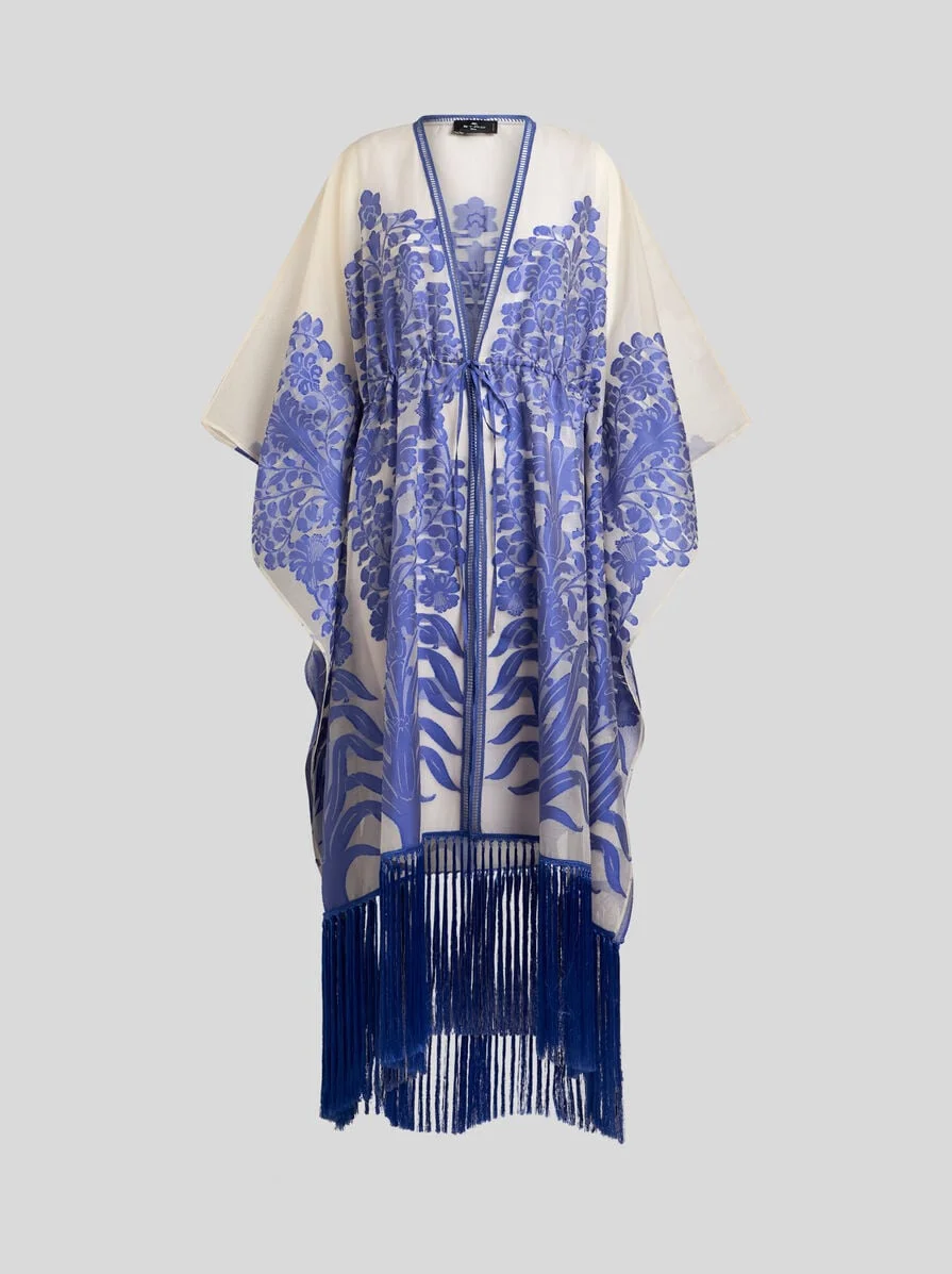 JACQUARD KAFTAN WITH FRINGING - 1