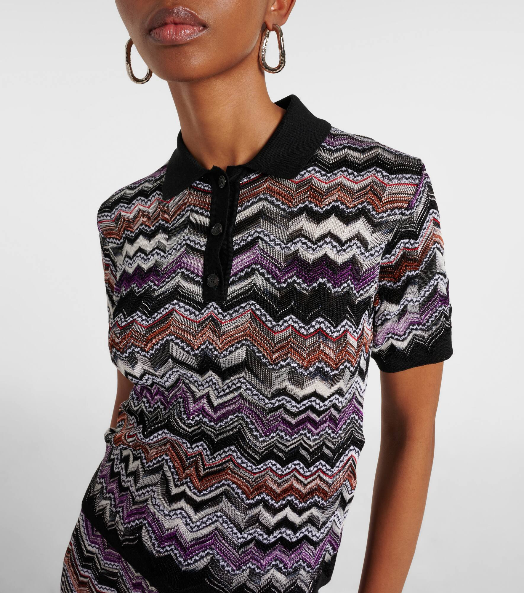 Zigzag knitted polo shirt - 5