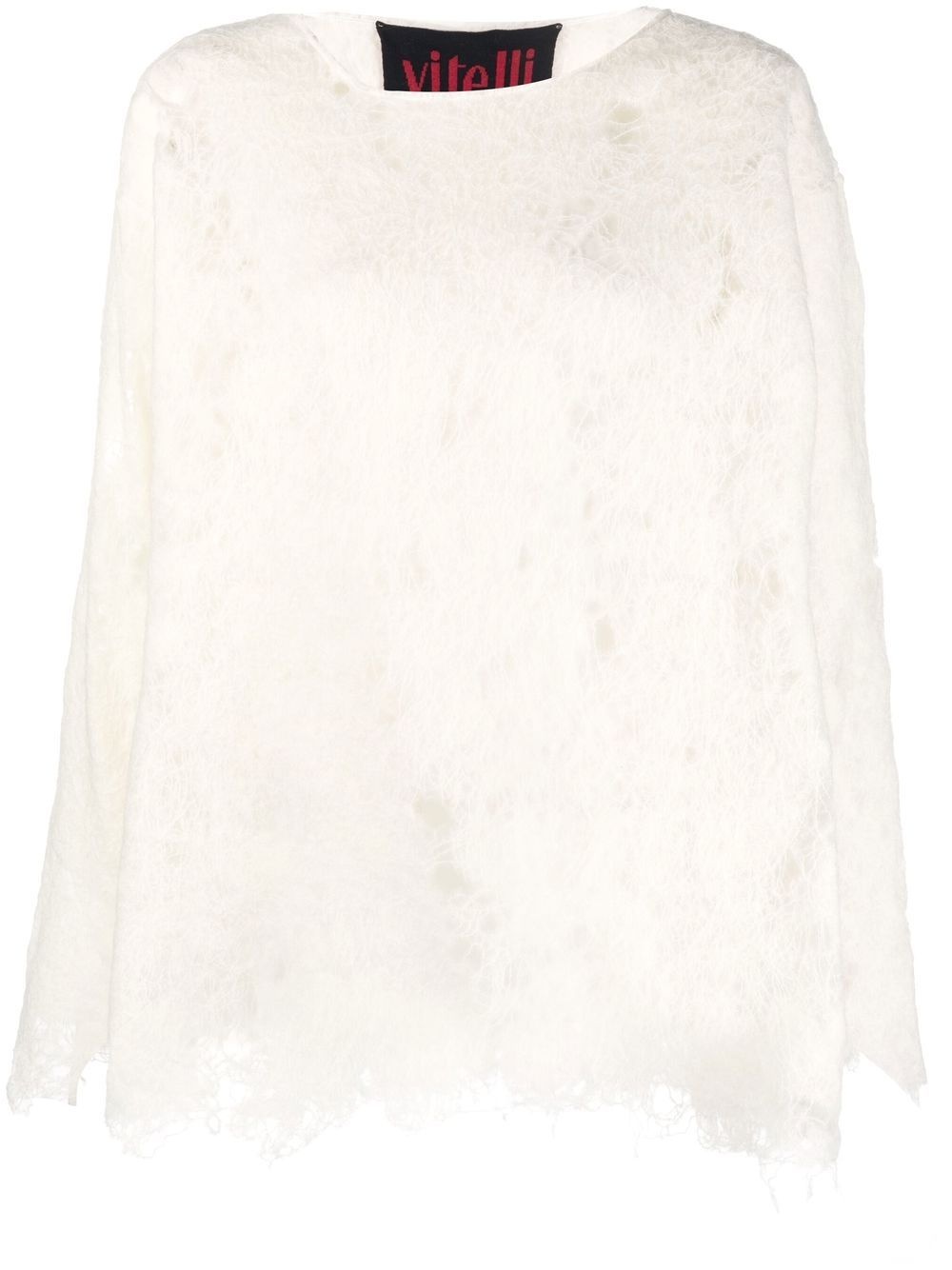 open-knit detail jumper - 1
