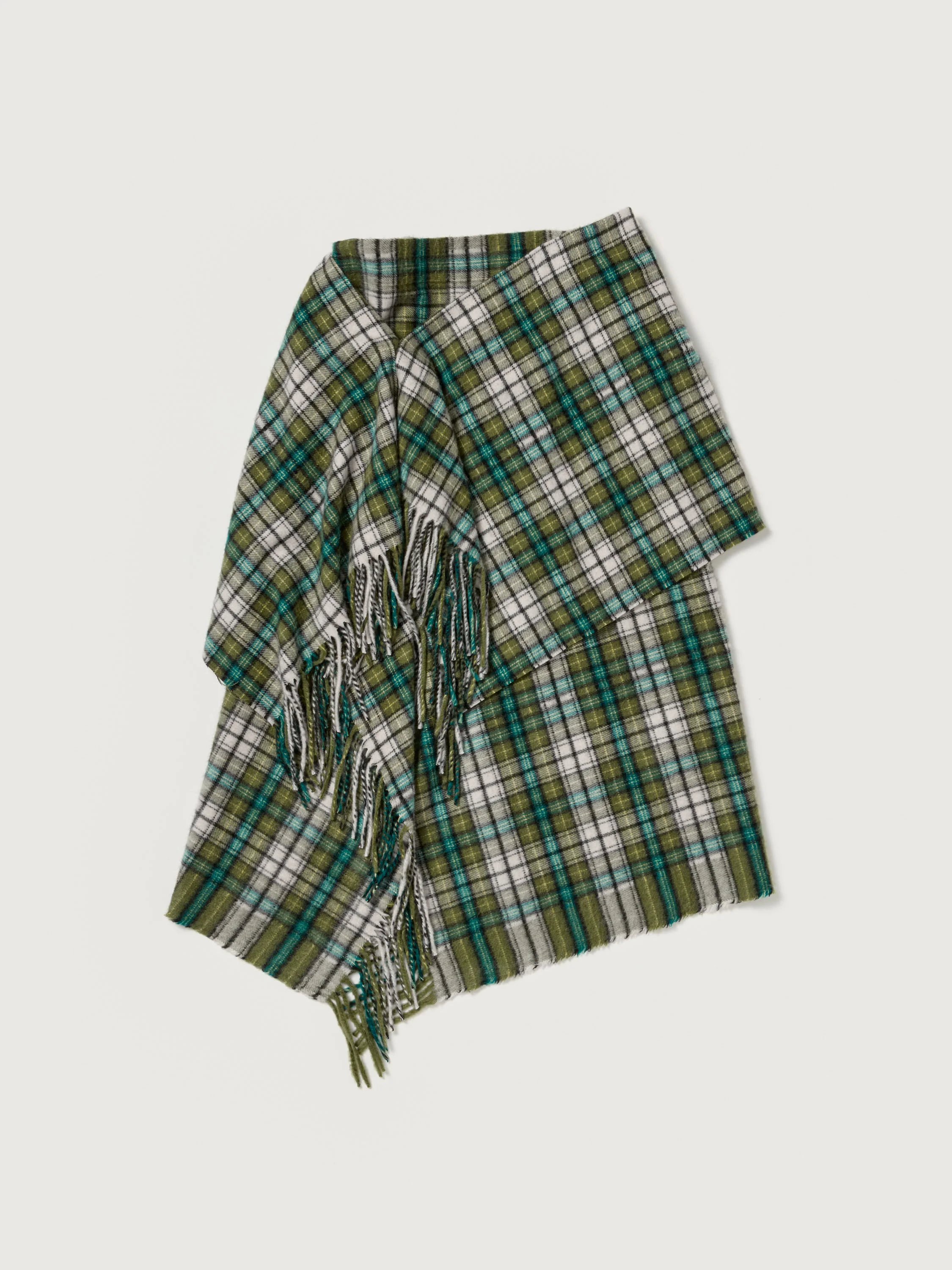 CASHMERE CHECK WRAP SKIRT - 1